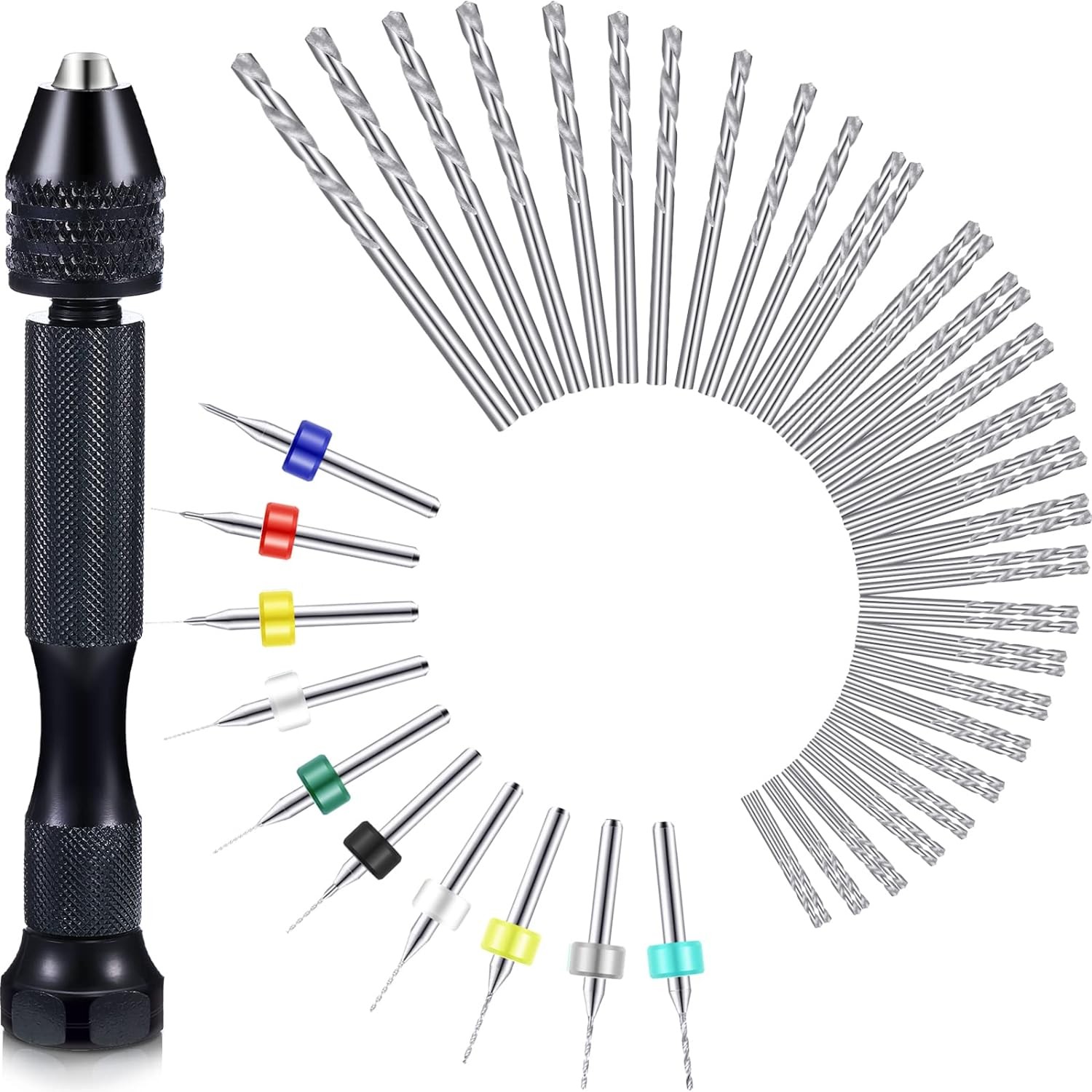 Mudder 57 Pieces Hand Drill Bits Set, 46 Pcs 0.1-1mm, Random Color Pcb Mudder 57 Pieces Hand Drill Bits Set, 46 Pcs 0.1-1mm, Random Color Pcb