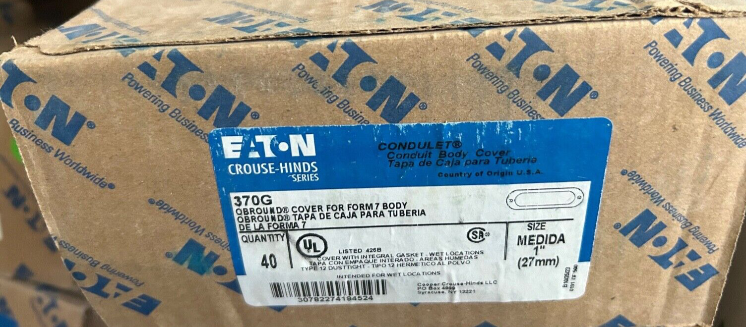Crouse Hinds 370G, Lot of 200pcs, 1” Condulet Cover With Gaskets Attached Crouse Hinds 370G, Lot of 200pcs, 1” Condulet Cover With Gaskets Attached