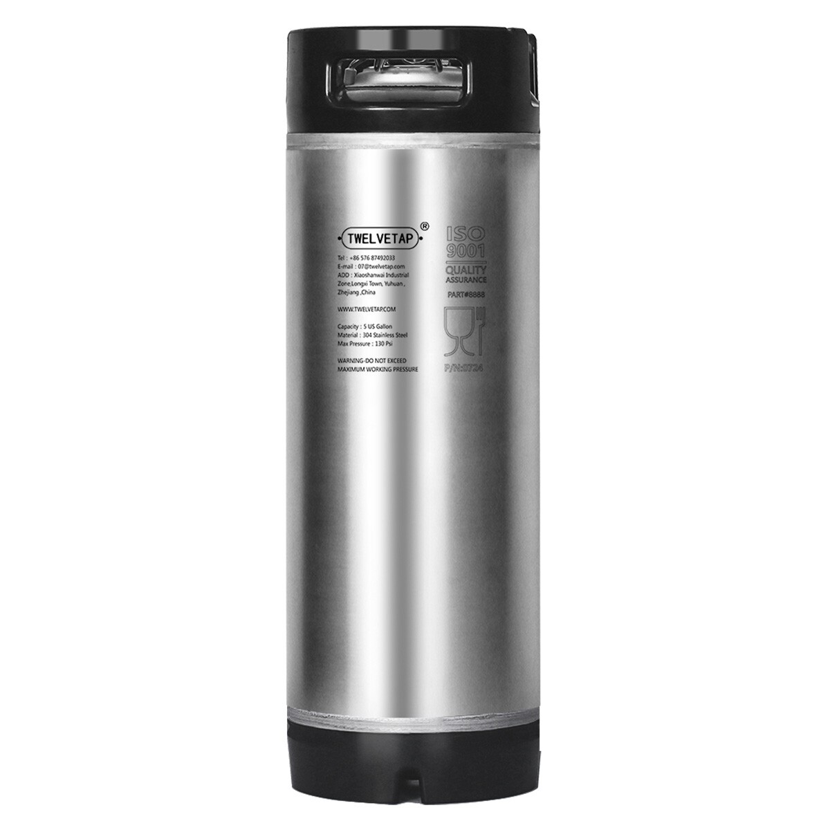 TWELVETAP NEW5 Gal Beer Keg Rubber Handle Corny  19 L Ball Lock Cornelius Style