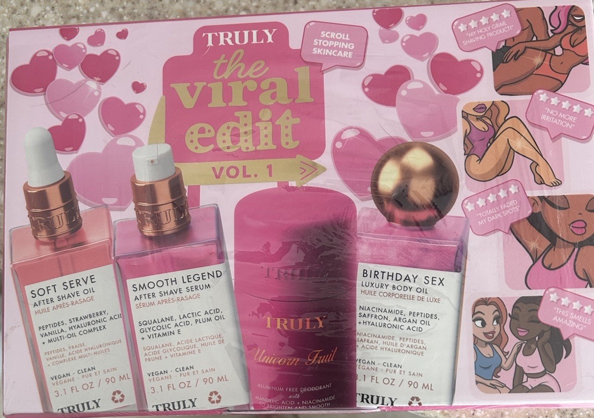 TRULY The Viral Edit Vol. 1 Skin Care Set Vegan Hydrating Full Body New Sealed TRULY The Viral Edit Vol. 1 Skin Care Set Vegan Hydrating Full Body New Sealed