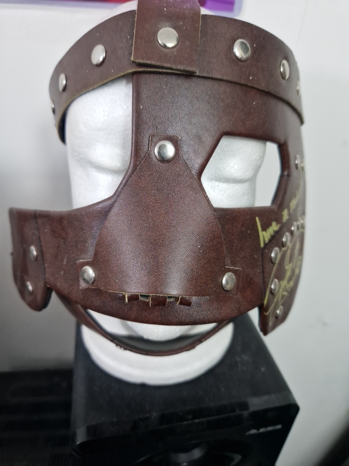 Mankind Mask - Autographed - Signed Mick Foley WWE WWF Mankind Mask - Autographed - Signed Mick Foley WWE WWF