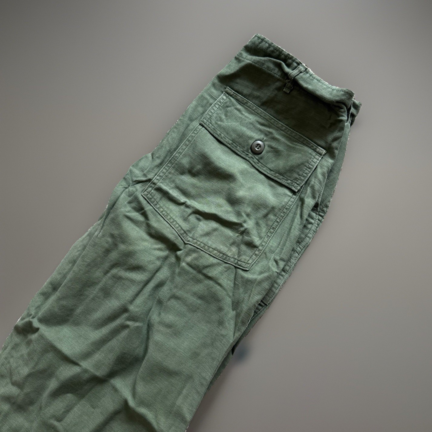 VTG OG 107 Military Pants Men\'s SIZE 34X29 Green Glenn Berry Sateen Cotton