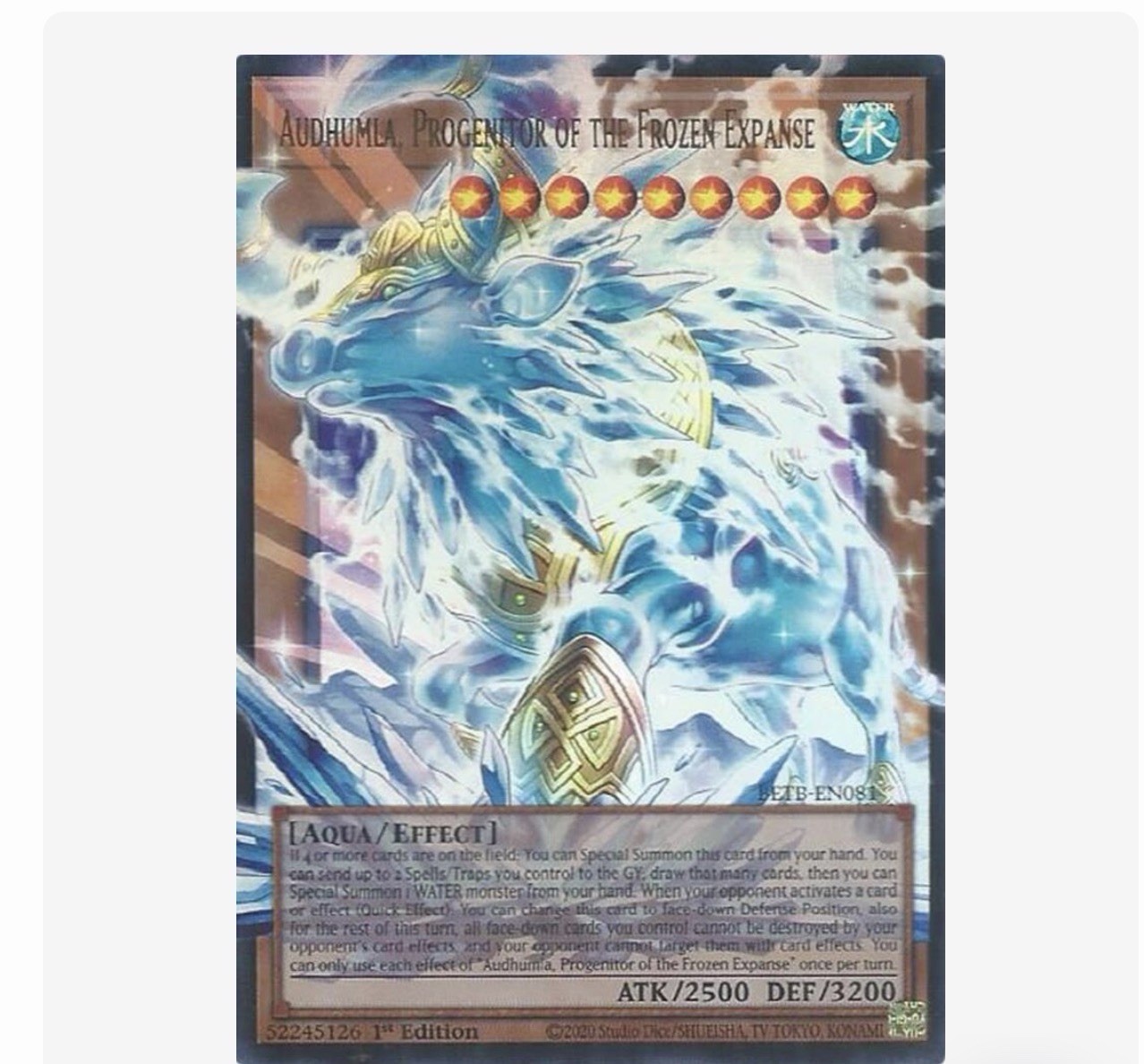 Yugioh Audhumla, Progenitor of the Frozen Expanse BETB-EN081 EXTENDED ART PREORD Yugioh Audhumla, Progenitor of the Frozen Expanse BETB-EN081 EXTENDED ART PREORD