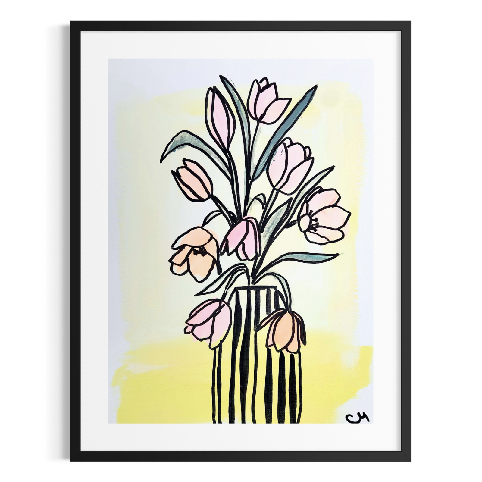 Original Abstract Botanical 9x12 Floral Painting Acrylic Wall Art Home Deoor
