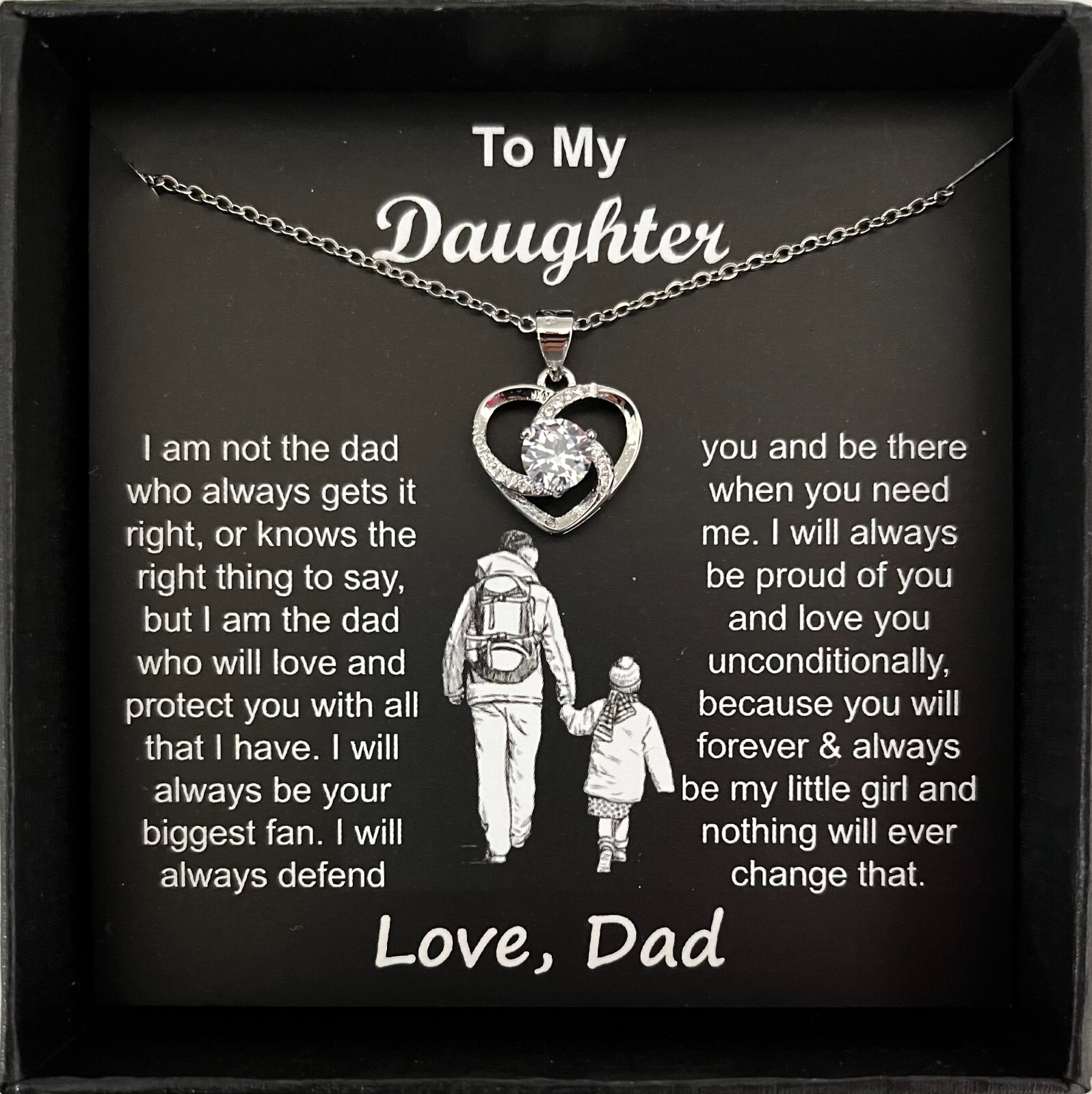 To My Daughter Necklace Birthday/Graduation/Valentine Gift from Dad/Father