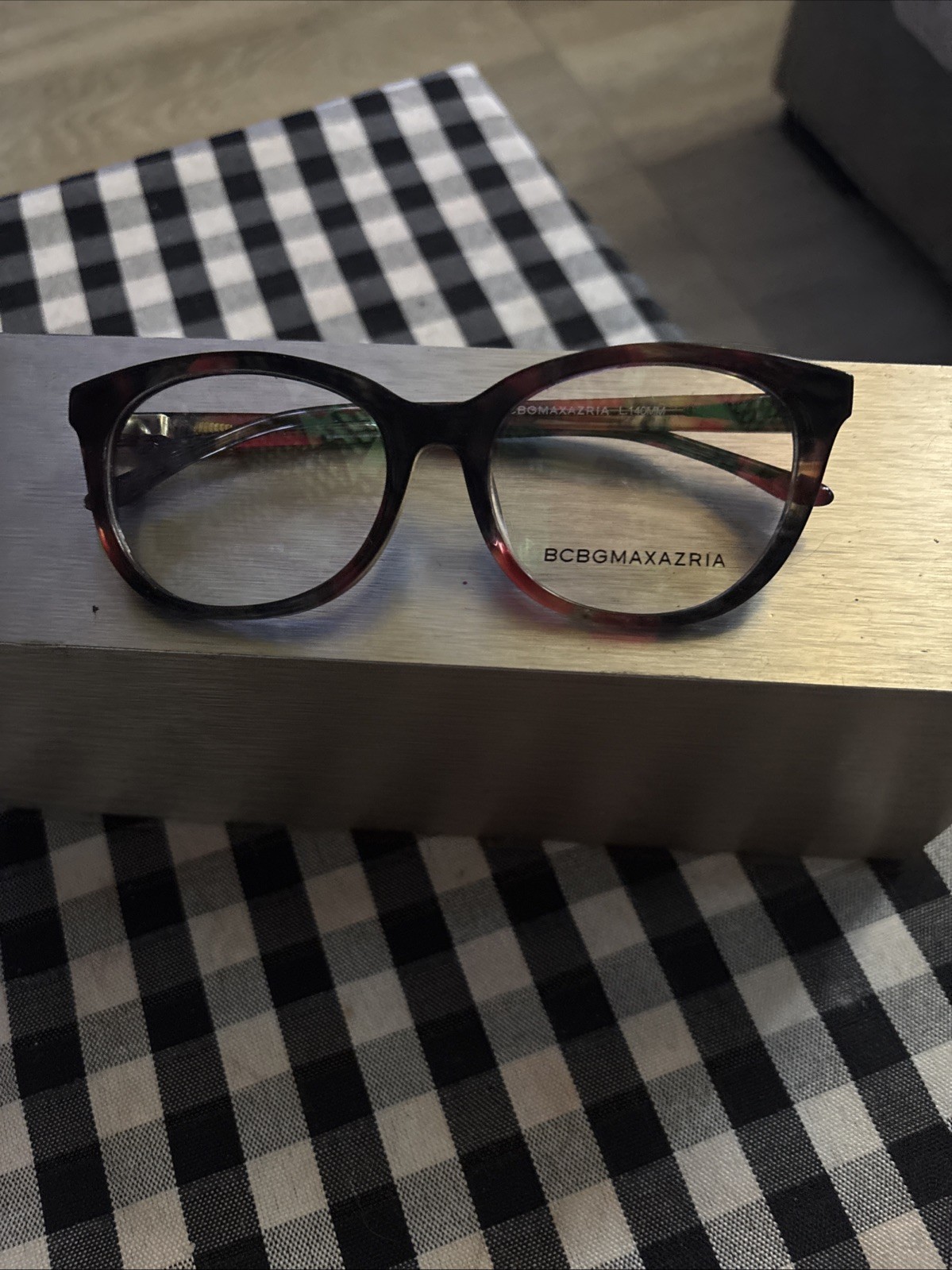 BCBG MAXAZRIA EYEGLASSES FRAMES BLACK WINE MULTI 53/17/140 NEW W CASE BCBG MAXAZRIA EYEGLASSES FRAMES BLACK WINE MULTI 53/17/140 NEW W CASE