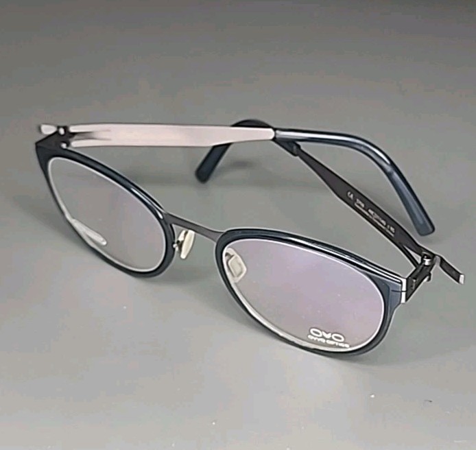 Handmade OVVO Optics 3758 Graphite  / Navy Blue Titanium Frames 48/21/140