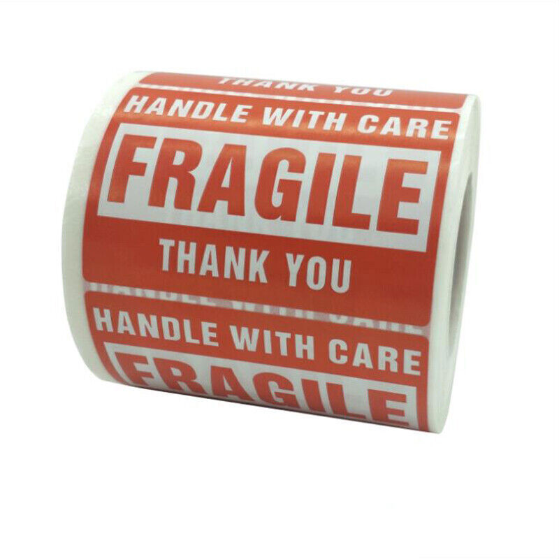 500/roll 1-20x Fragile Stickers 2x3
