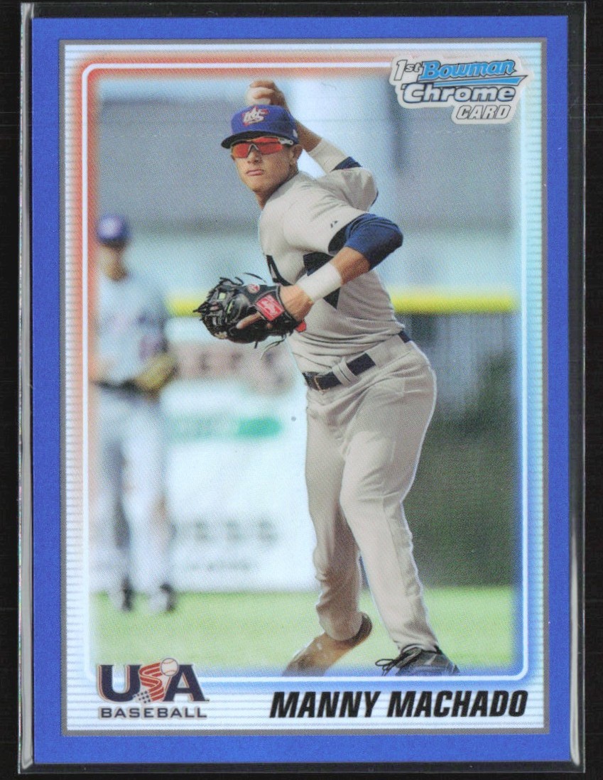 Manny Machado 2010 Bowman Chrome Blue Refractor /250 A #USA18-BC10 USA Manny Machado 2010 Bowman Chrome Blue Refractor /250 A #USA18-BC10 USA