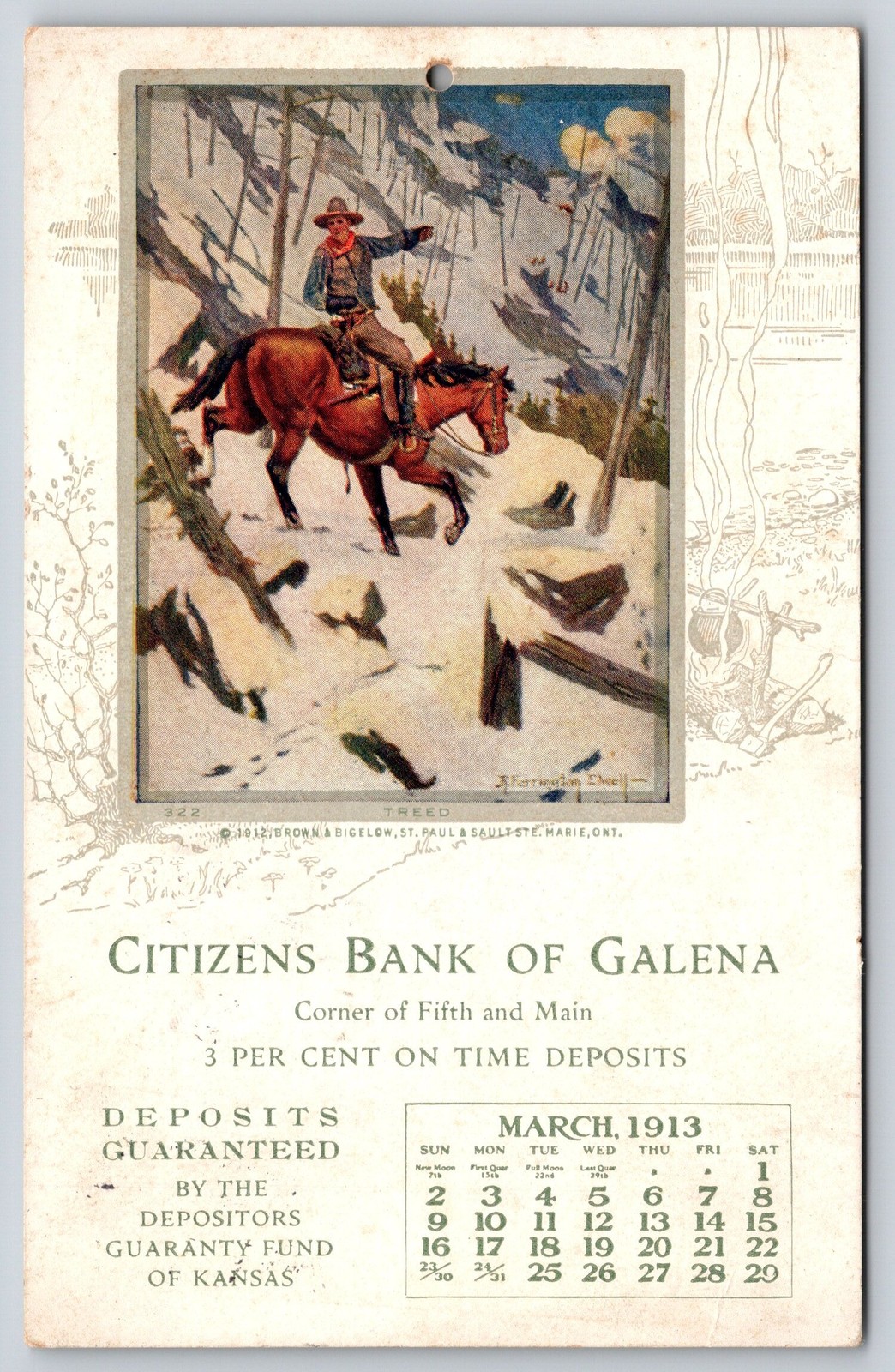 Galena Kansas~Citizens Bank~Western R Farrington Elwell~B&B~March 1913 Adv Galena Kansas~Citizens Bank~Western R Farrington Elwell~B&B~March 1913 Adv
