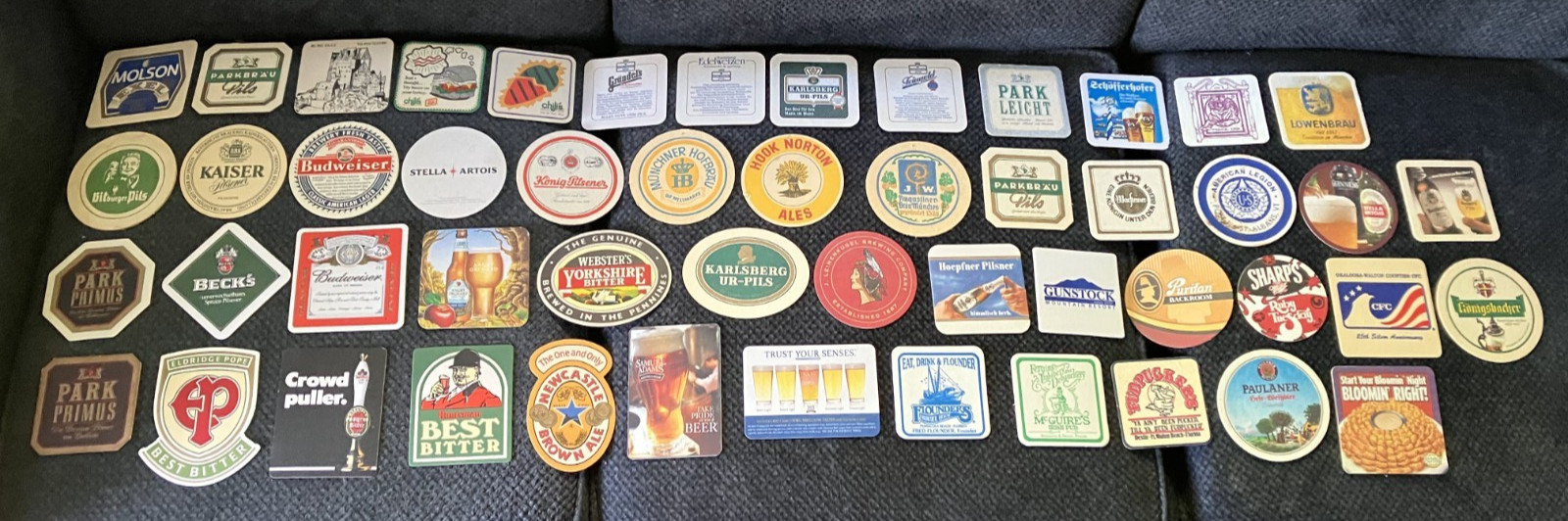 Lot of 51 Vintage Bar Beer Alcohol Coasters - All Unique, No Duplicates