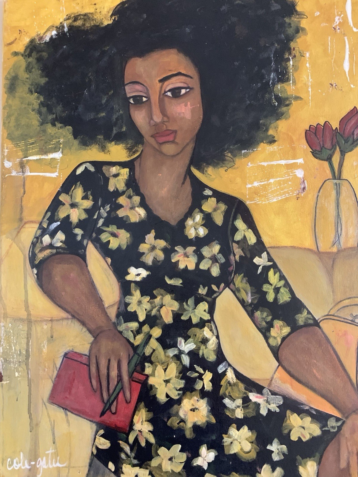 Original 20x16” African American Abstract Portrait Painting Canvas Art 2020 Original 20x16” African American Abstract Portrait Painting Canvas Art 2020