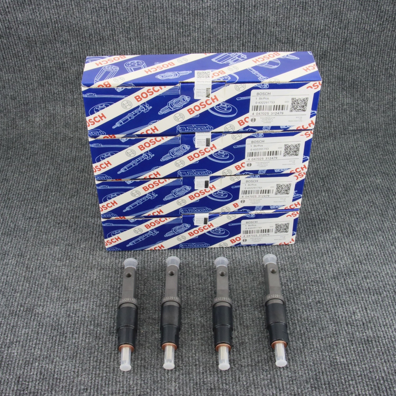 4× Fuel Injector 2233085 0432291753 KBAL65S13 for Deutz Engine F4L912 F4L913 OEM