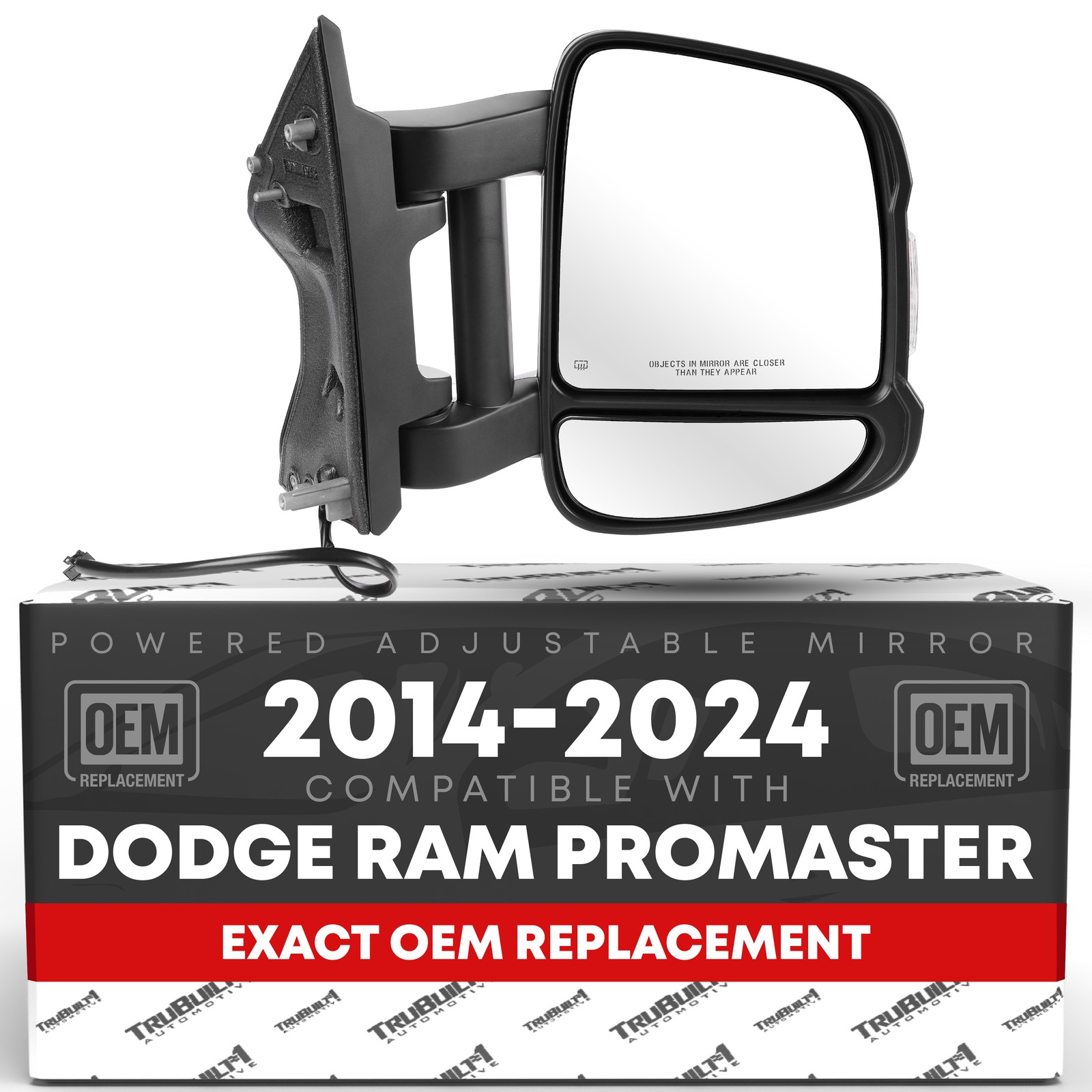 Ram Promaster Passenger Side Mirror Replacement - Powered Adjustment, Heated,... Ram Promaster Passenger Side Mirror Replacement - Powered Adjustment, Heated,...