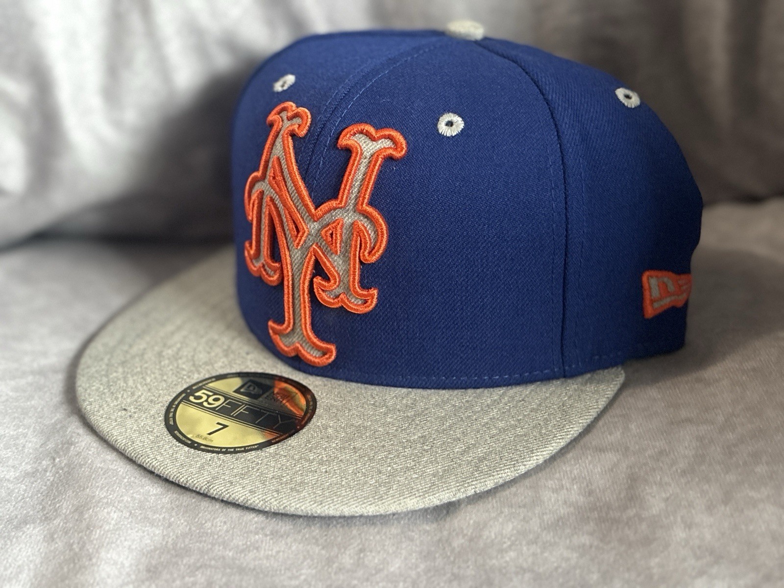 New York Mets New Era 59Fifty Blue Orange Baseball Fitted Hat Cap Size 7 New York Mets New Era 59Fifty Blue Orange Baseball Fitted Hat Cap Size 7