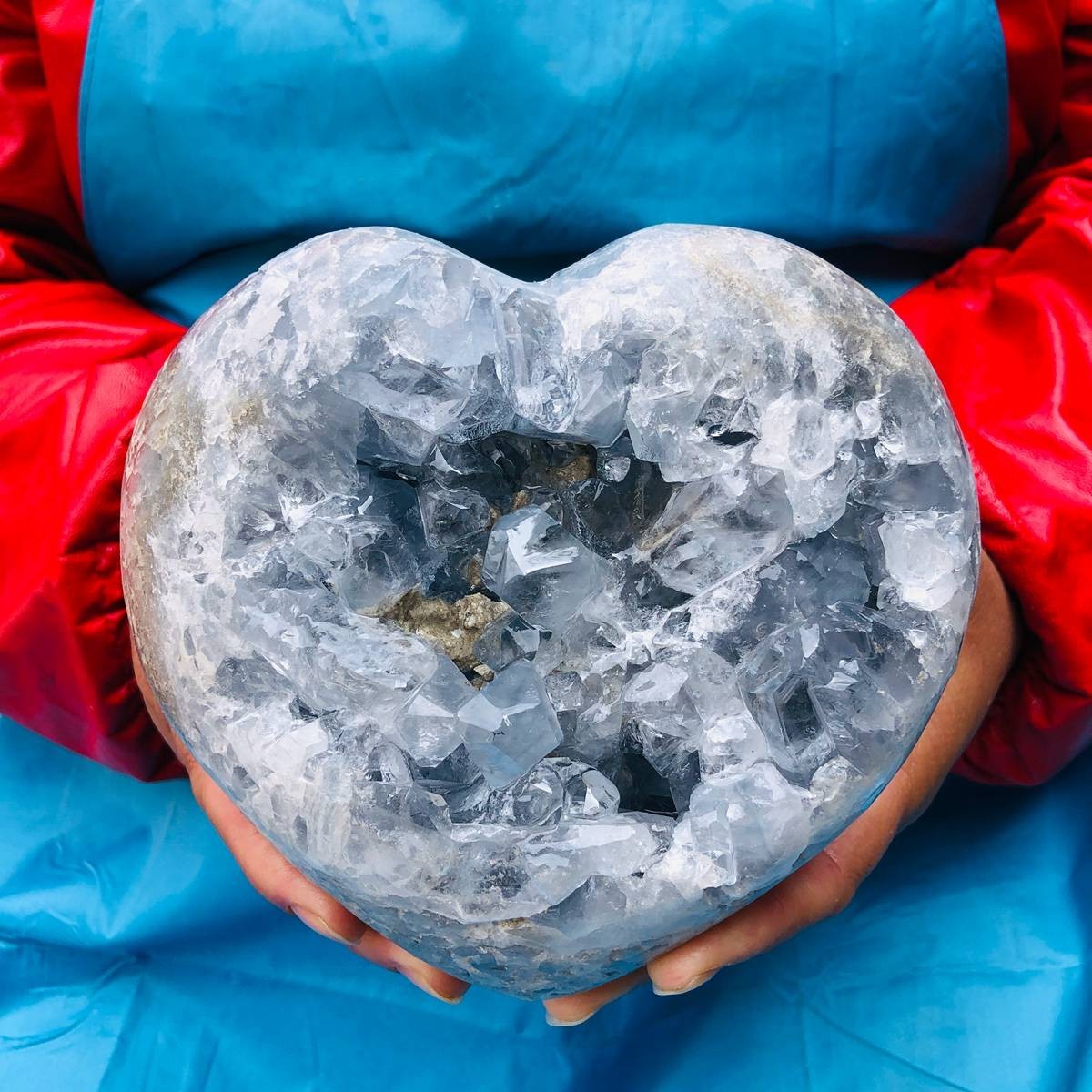 6.64 LB Large Natural Celestite Geode Crystal Cluster Healing Specimen 3985