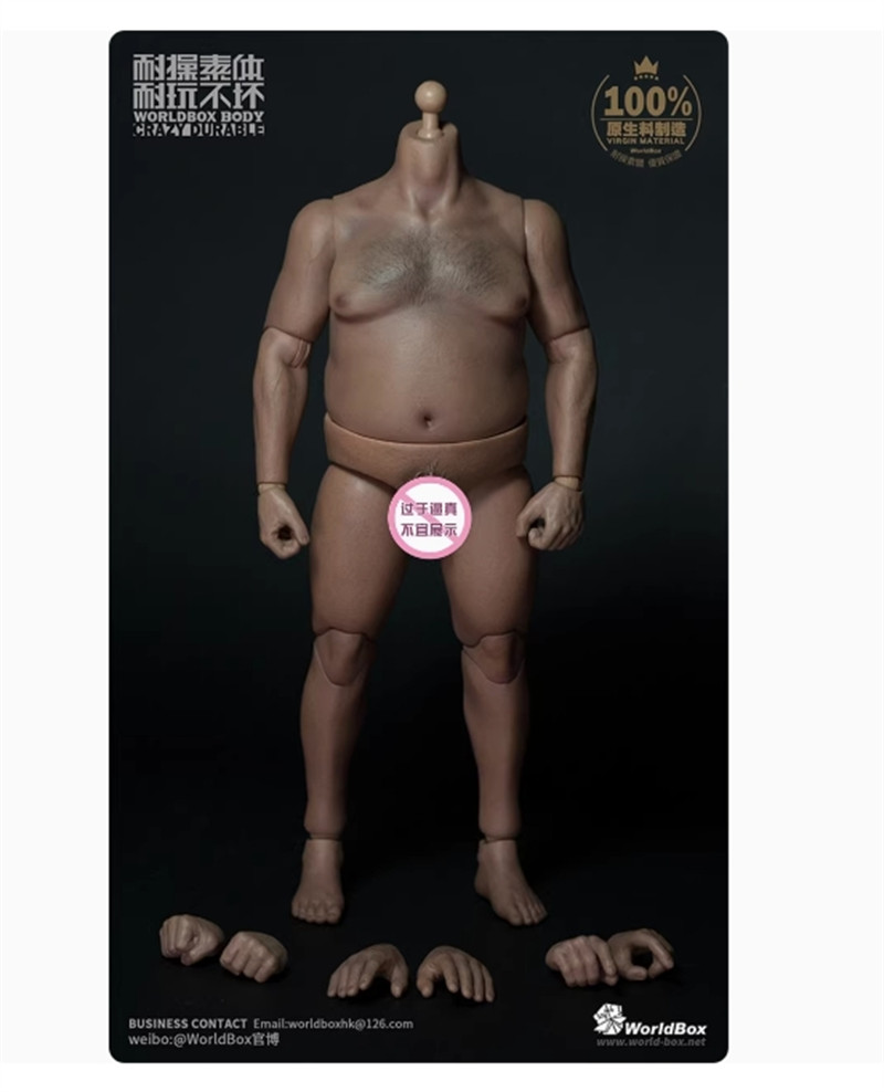 Worldbox Male Durable Fat Body Doll Model Action Figure AT018 1/6 Scale For 12\