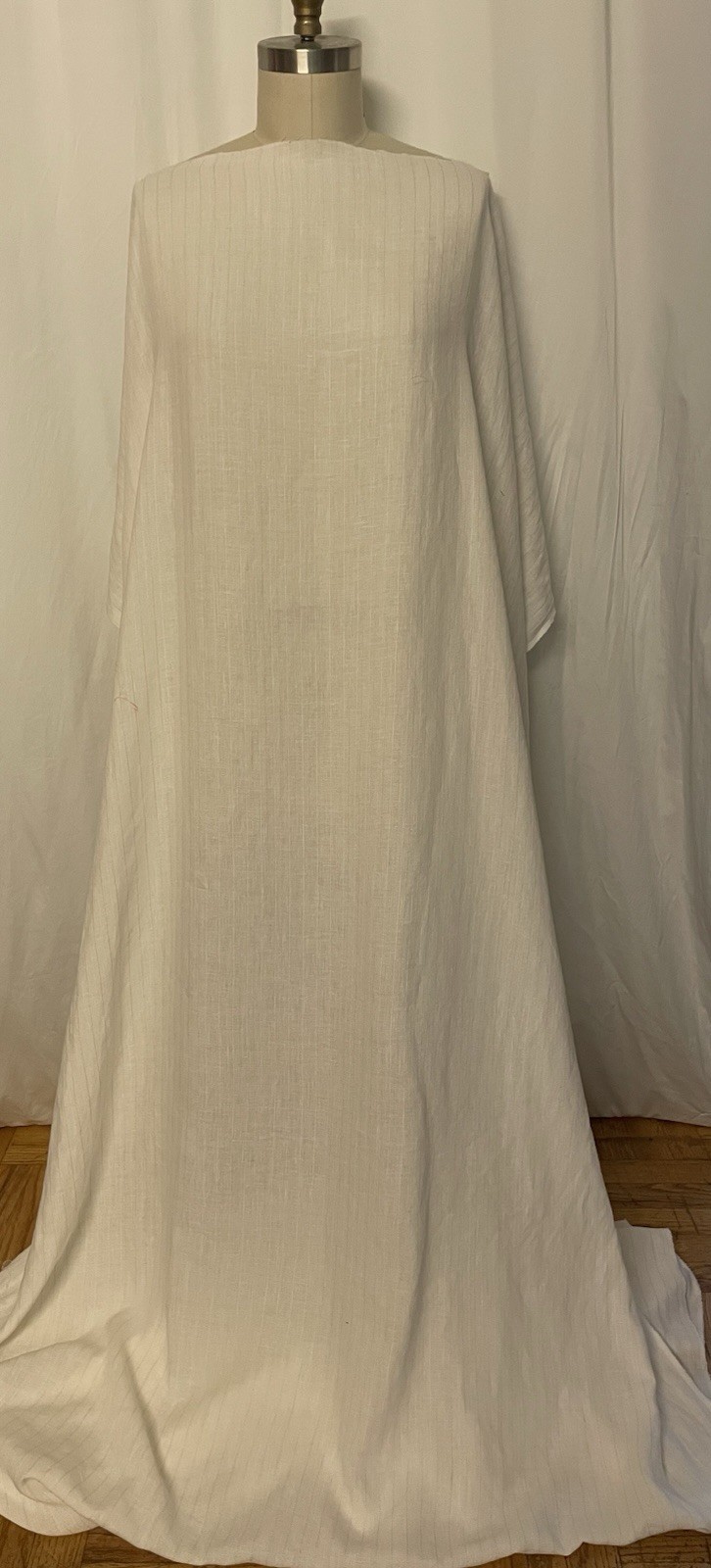 100% linen Pre-Shrunk White Gold Stripes Medium Weight Fabric 3Yds 29\