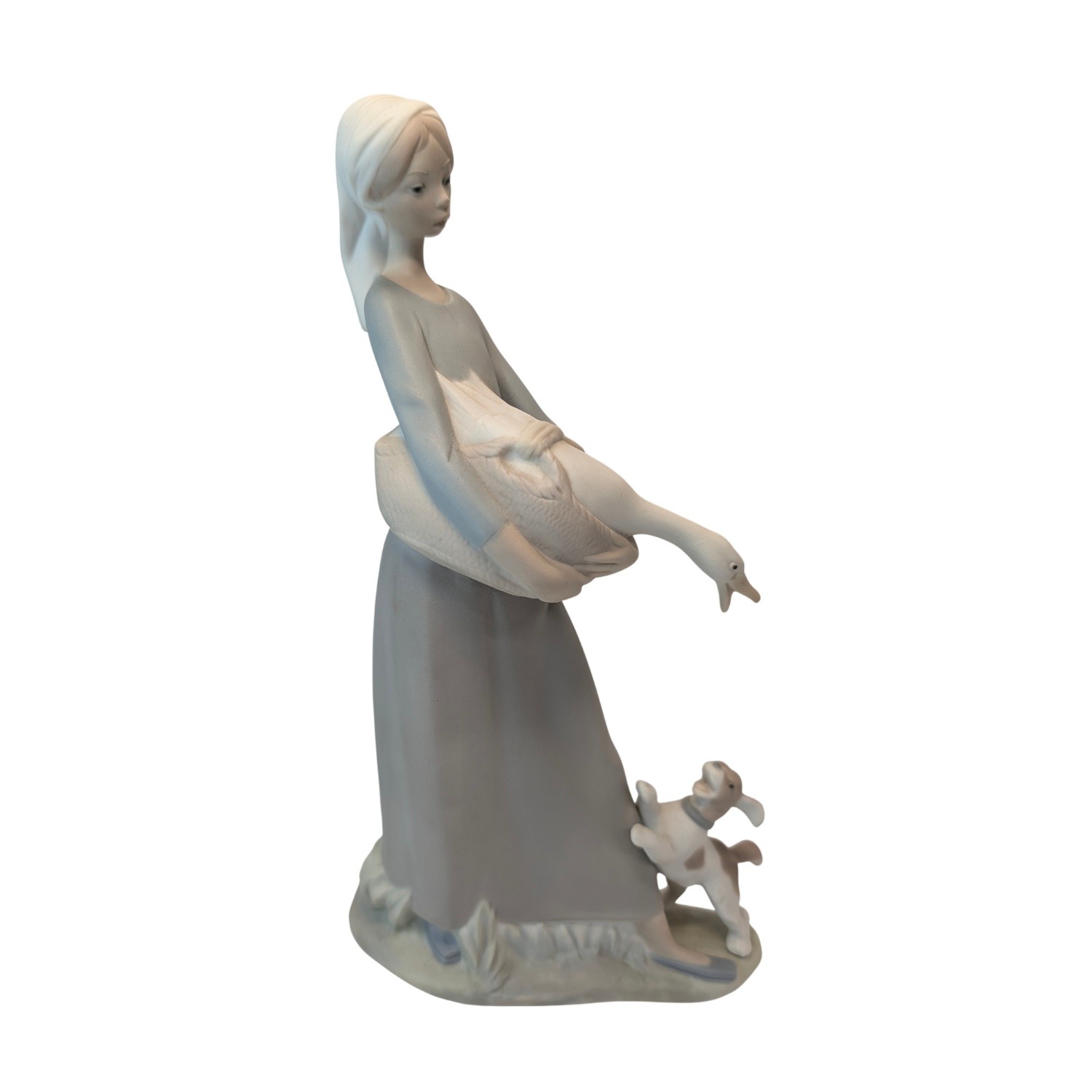Vintage NAO by Lladró Girl with Goose & Dog Porcelain Figurine Made in Spain Vintage NAO by Lladró Girl with Goose & Dog Porcelain Figurine Made in Spain