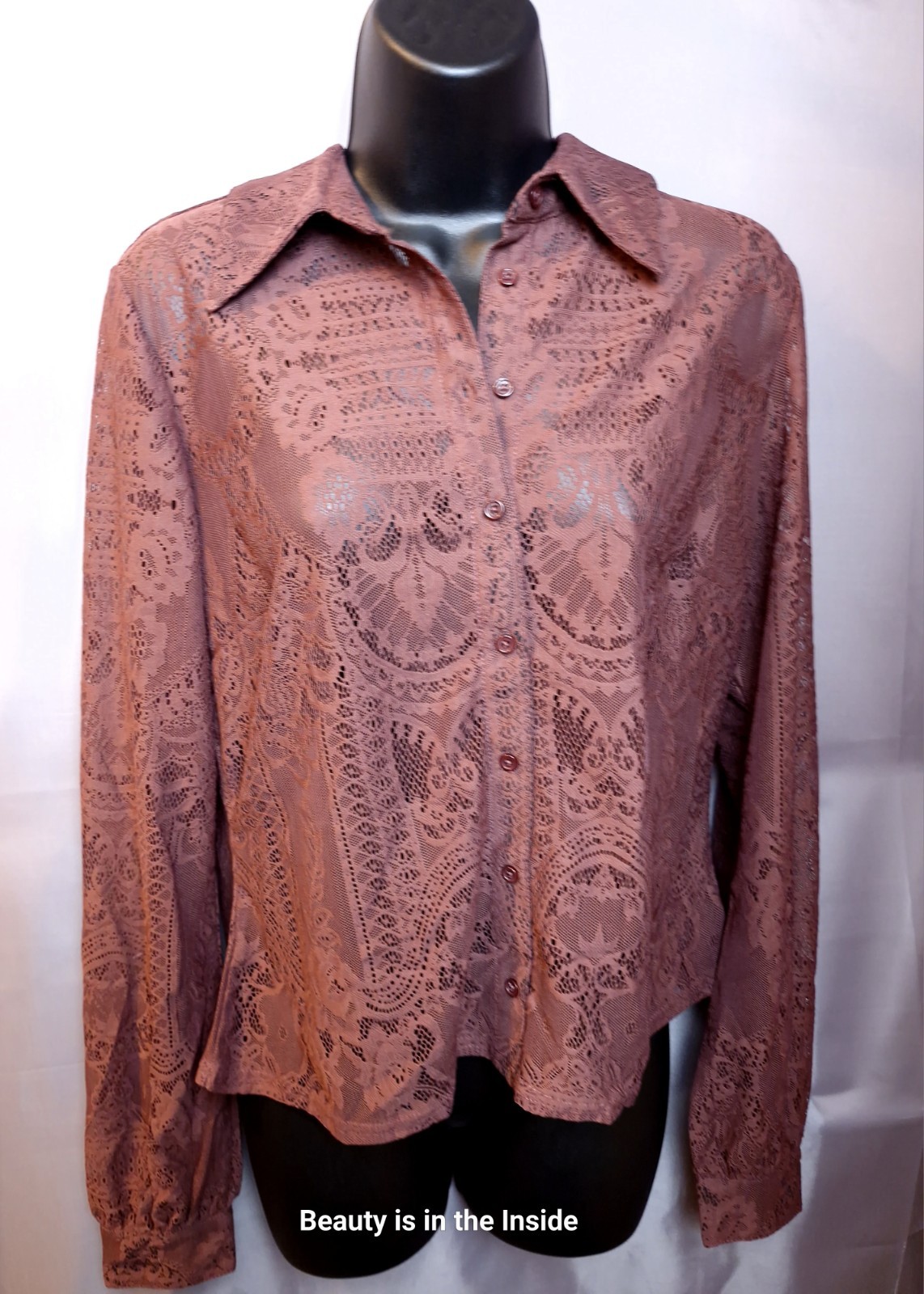 Killstar Size large Lilith\'s Garden Shirt Brown Lace Gothic Alternative BNWT Killstar Size large Lilith\'s Garden Shirt Brown Lace Gothic Alternative BNWT