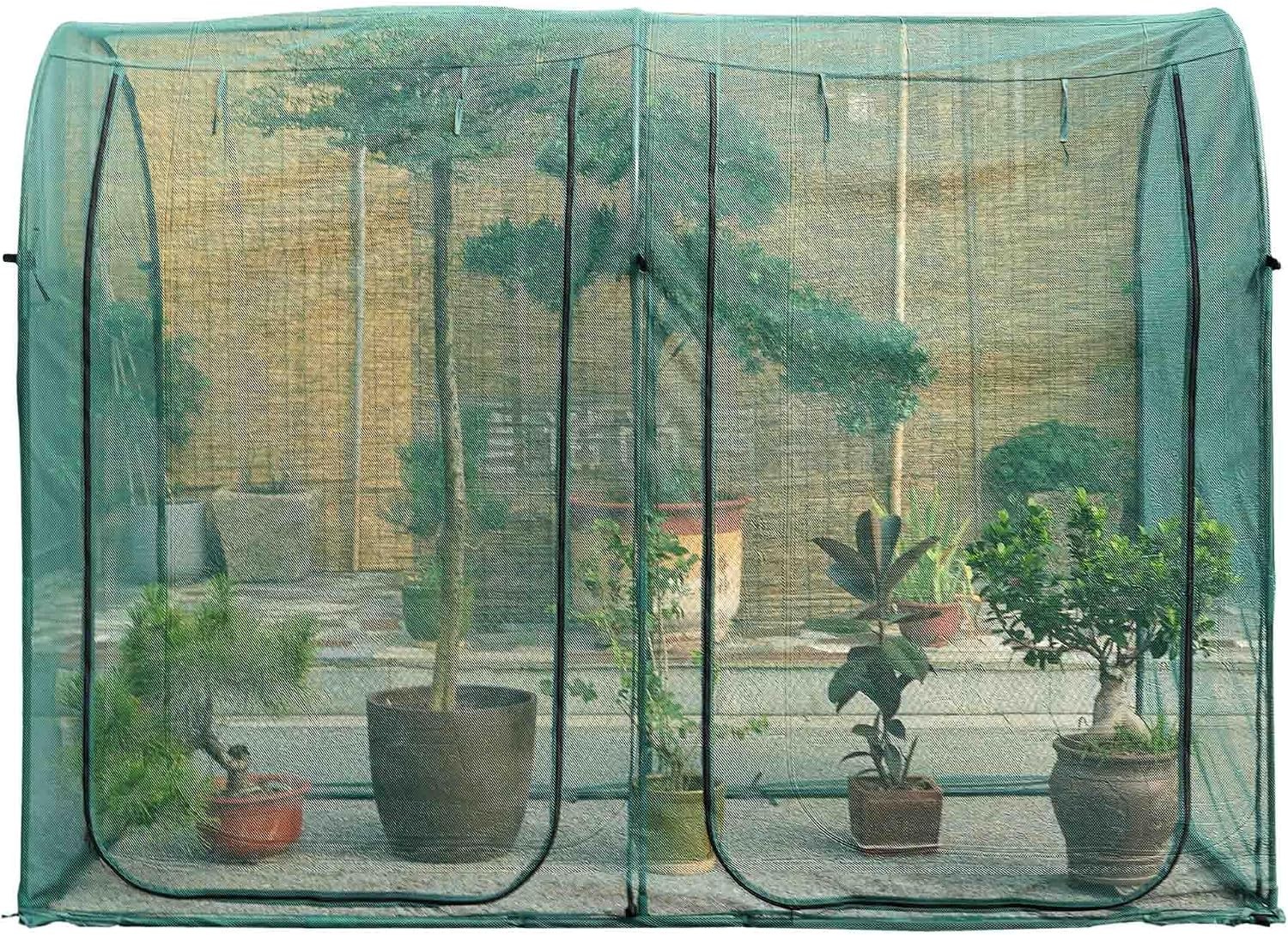 Poray Large Tunnel 8.2\'x4\' Plant Netting Cover 6FT Tall Crop Cage Tomato