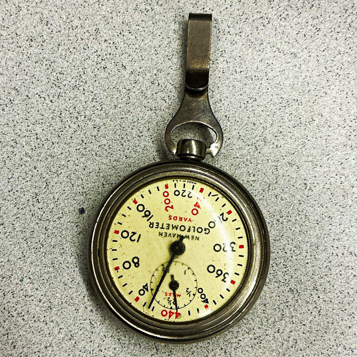 New Haven Golfometer Vintage Golf Distance Meter Silver Metal 1pc Made in USA New Haven Golfometer Vintage Golf Distance Meter Silver Metal 1pc Made in USA