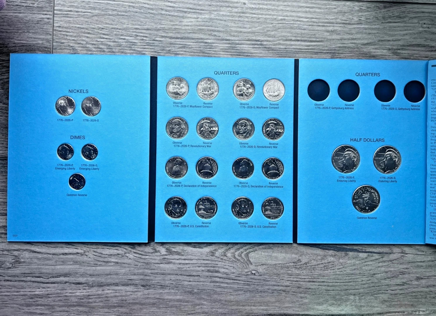 2026 Semiquincentennial Folder with 24 Pre-Installed P & D Mint Coins 2026 Semiquincentennial Folder with 24 Pre-Installed P & D Mint Coins