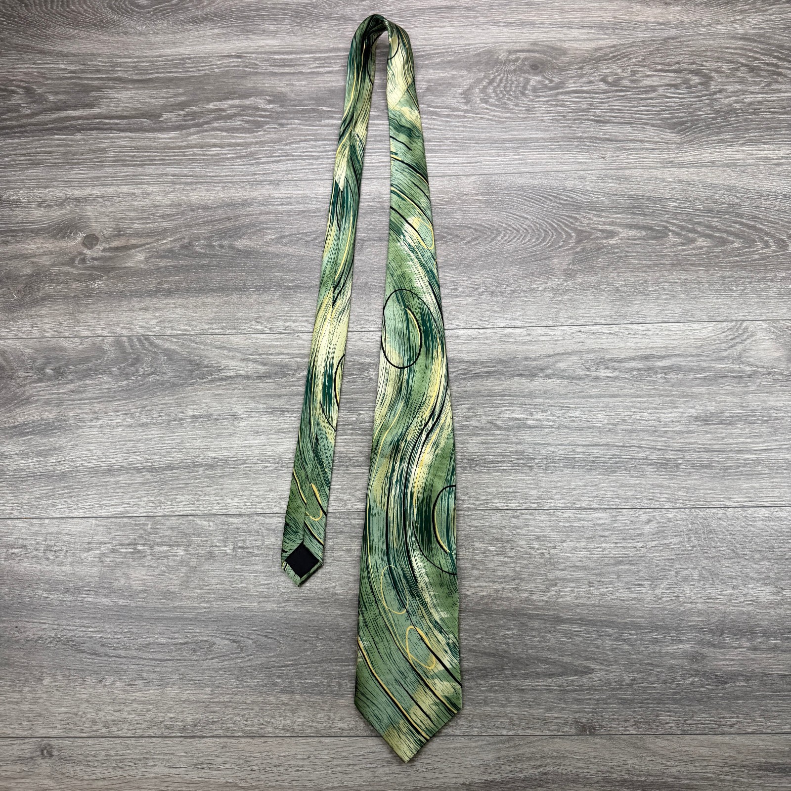J Garcia Mens Green Abstract Swirl Necktie Desert Island Collection Silk Tie J Garcia Mens Green Abstract Swirl Necktie Desert Island Collection Silk Tie