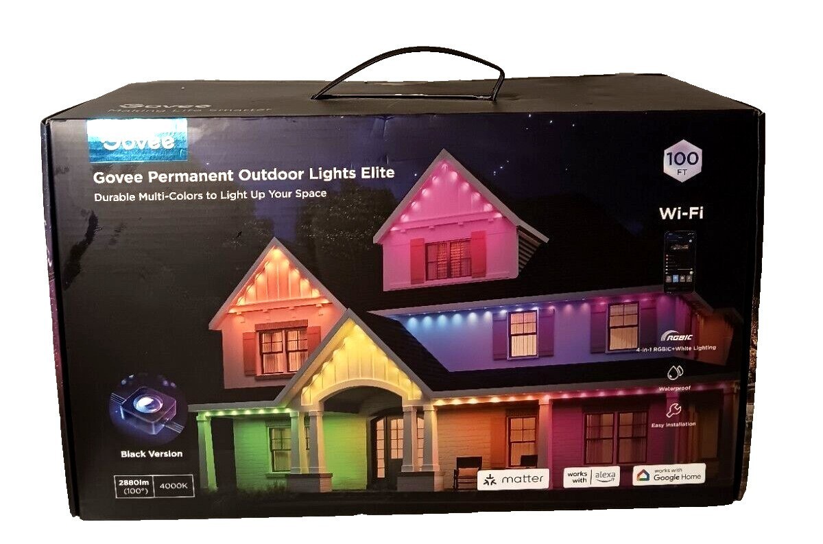 Govee 100ft RGBICW Black Permanent Outdoor Lights Elite