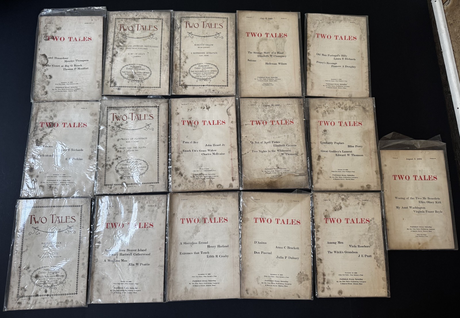 Antique 1892-1893 Two Tales Boston Literary Mag Lot 16 Short Stories Rare Antique 1892-1893 Two Tales Boston Literary Mag Lot 16 Short Stories Rare