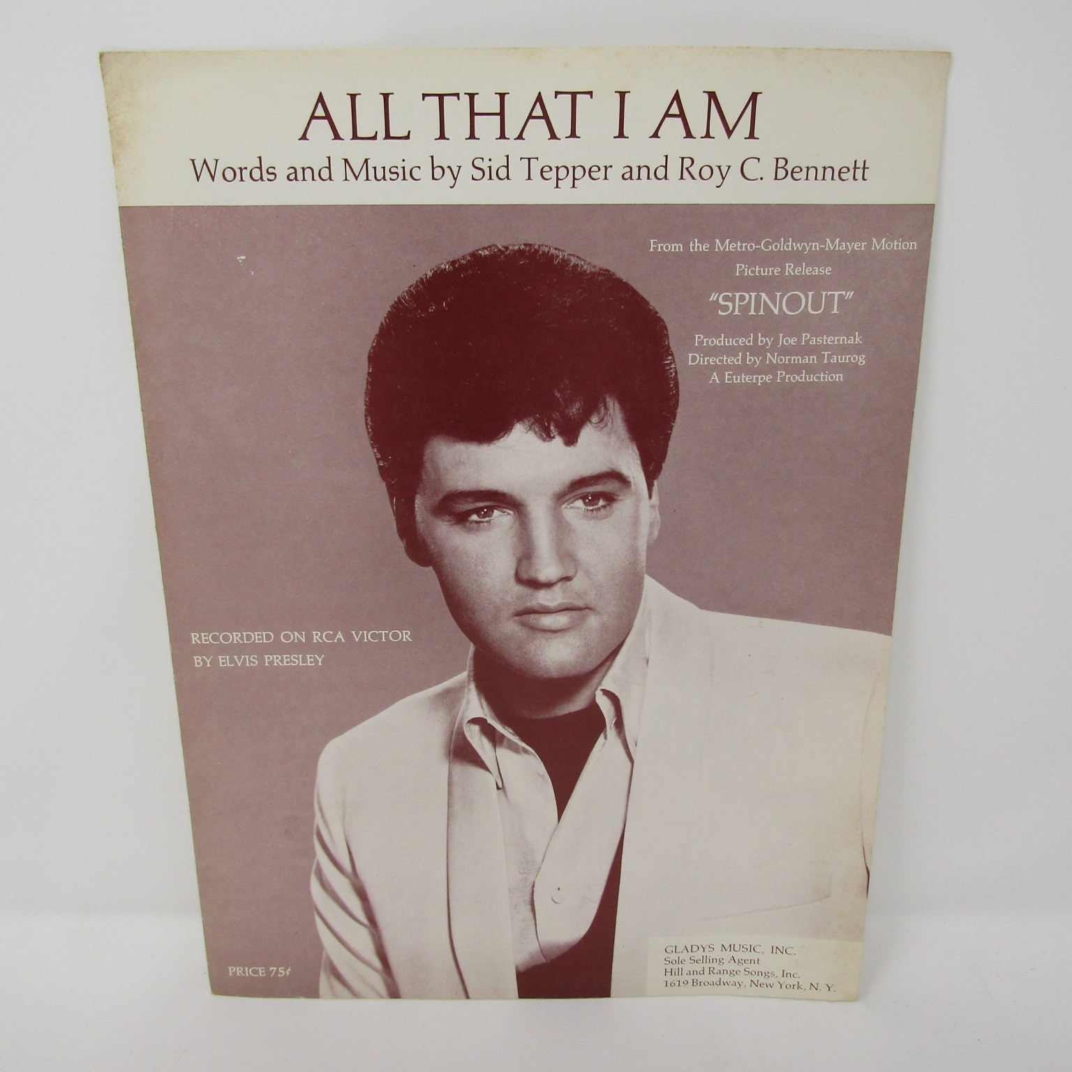 All That I Am Spinout Sheet Music Elvis Presley Vintage 1966 RCA Victor RARE All That I Am Spinout Sheet Music Elvis Presley Vintage 1966 RCA Victor RARE
