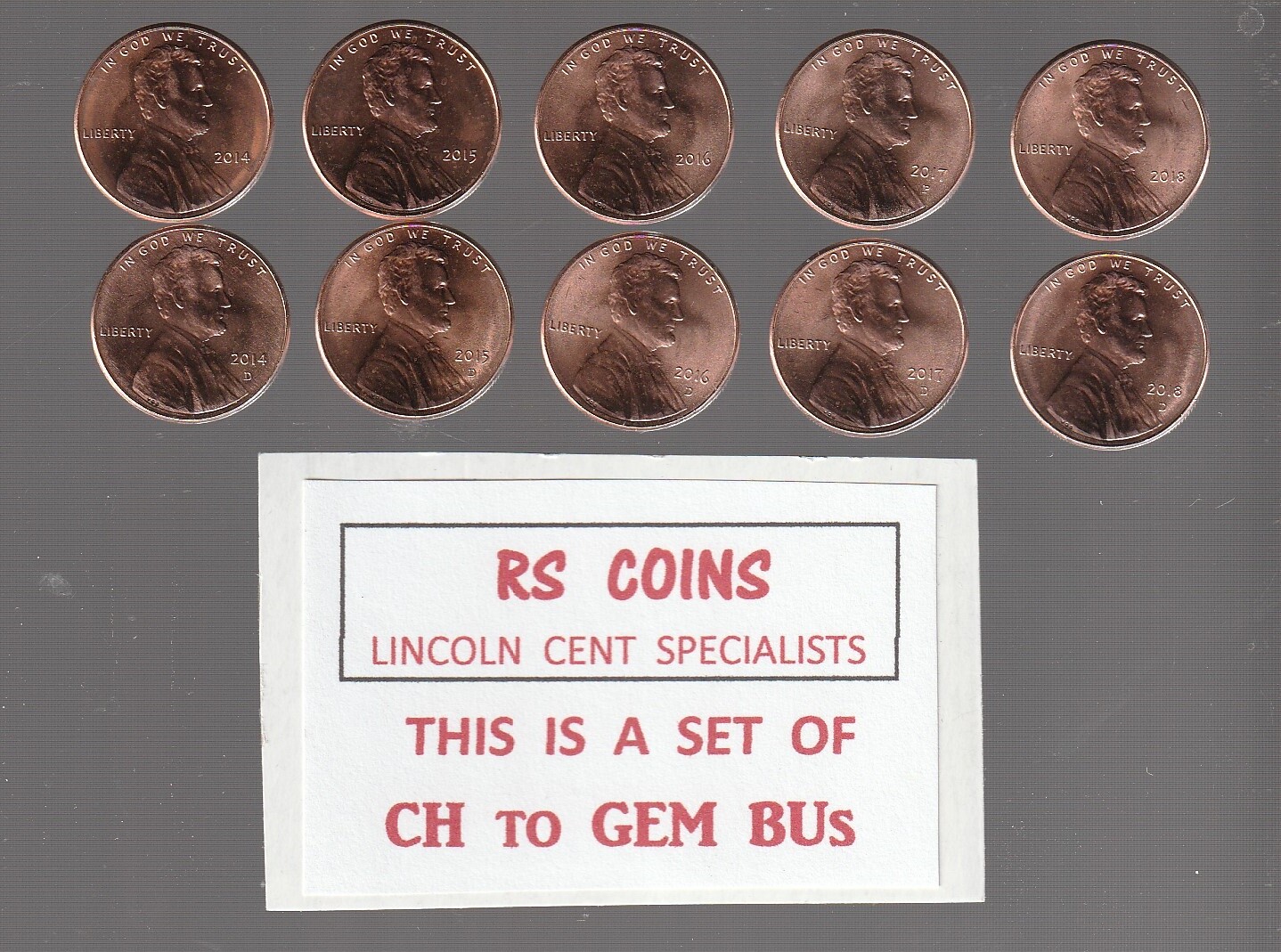 2014 P&D   thru   2025 P&D ~ CHOICE  UNCIRCULATED  24 pc LINCOLN CENT SET