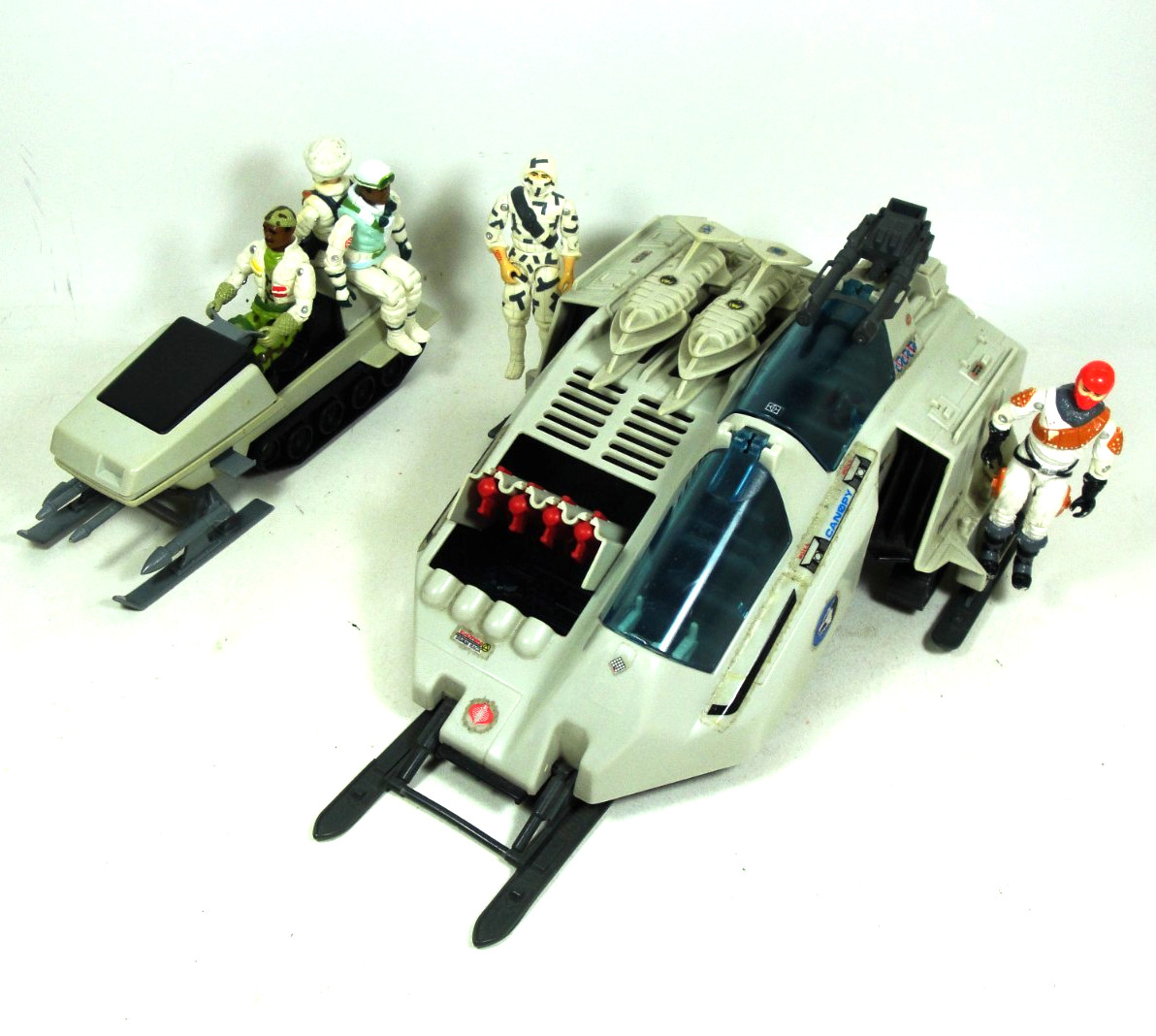 Vintage 1983 GI Joe Polar Battle Bear Snowmobile w 1987 Cobra Snow Wolf Hasbro