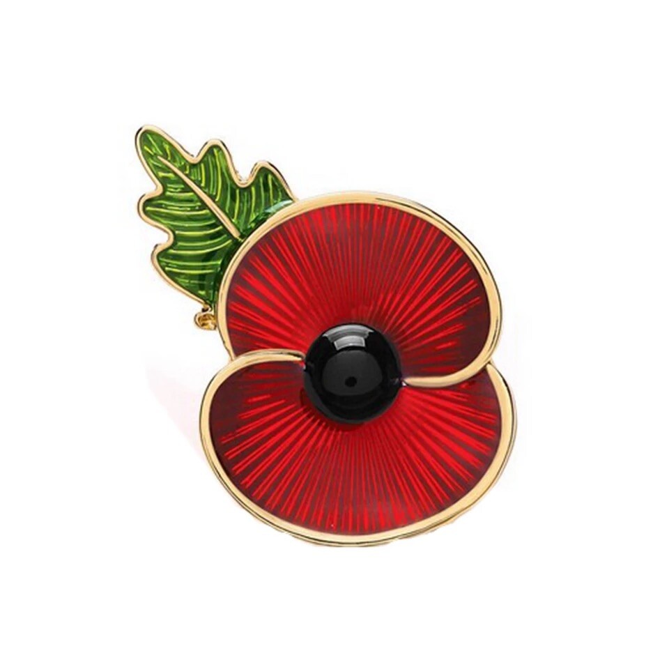 ZARD  Poppy Flower Brooch Remembrance Day Memorial Lapel Pin