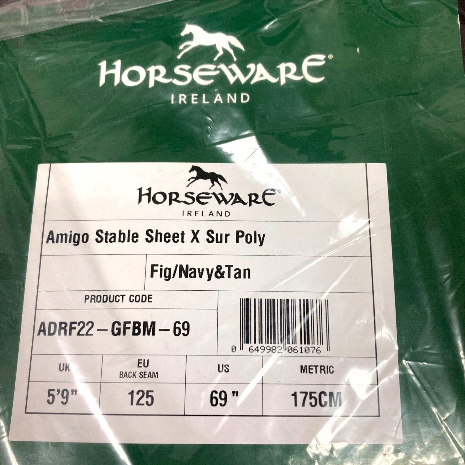 Horseware Amigo Horse Stable Sheet (No Fill) Fig / Navy & Tan Choose Size New