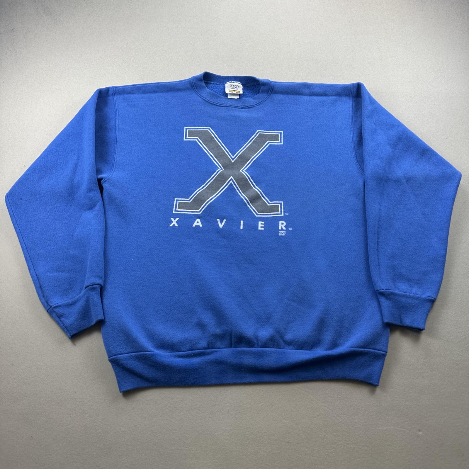 Vintage Xavier Musketeers Sweatshirt Mens Large Blue University College USA 90s