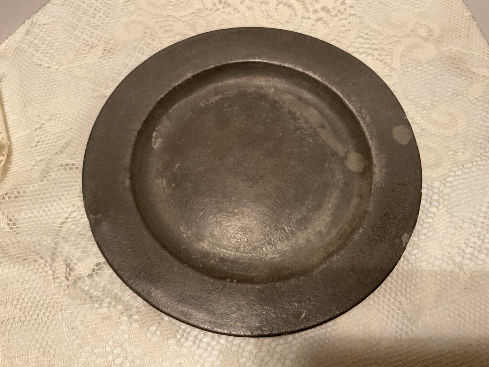 Antique 18thC English Pewter Plate by H. Little London Hallmarks c.1760