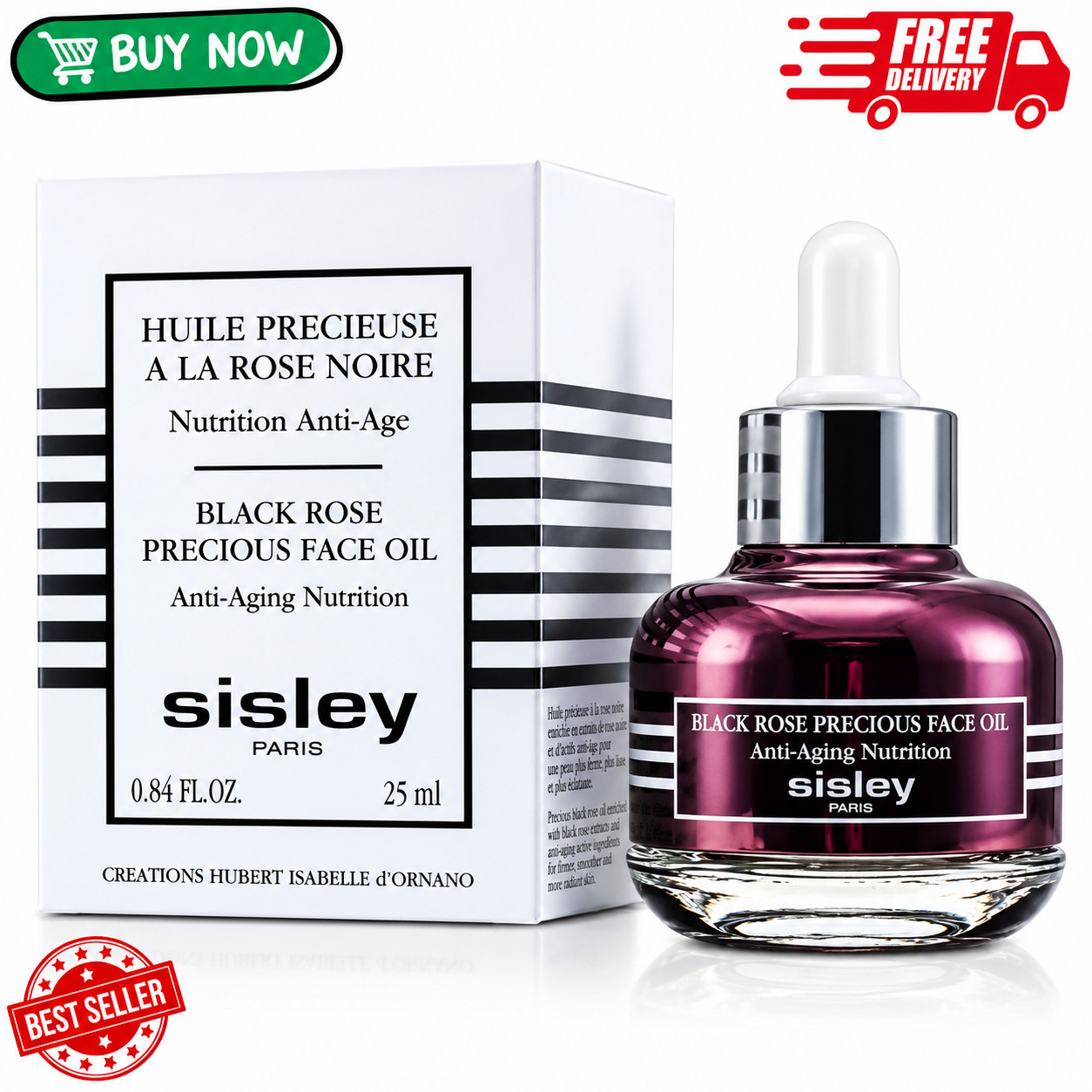 Sisley Black Rose Precious Face Oil 25mL / 0.84oz Anti-Aging New In Box Authenti