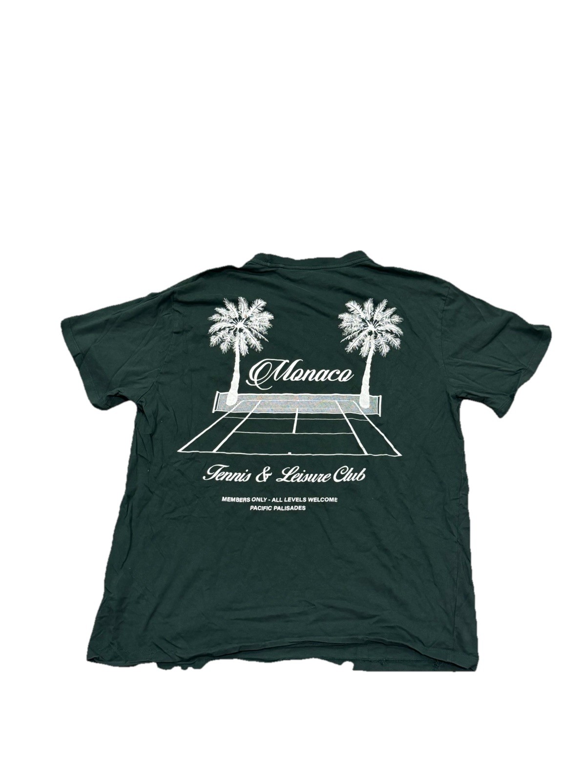 Free Planet Monaco Tennis & Leisure Club Graphic Green Men\'s T-Shirt Size L Free Planet Monaco Tennis & Leisure Club Graphic Green Men\'s T-Shirt Size L