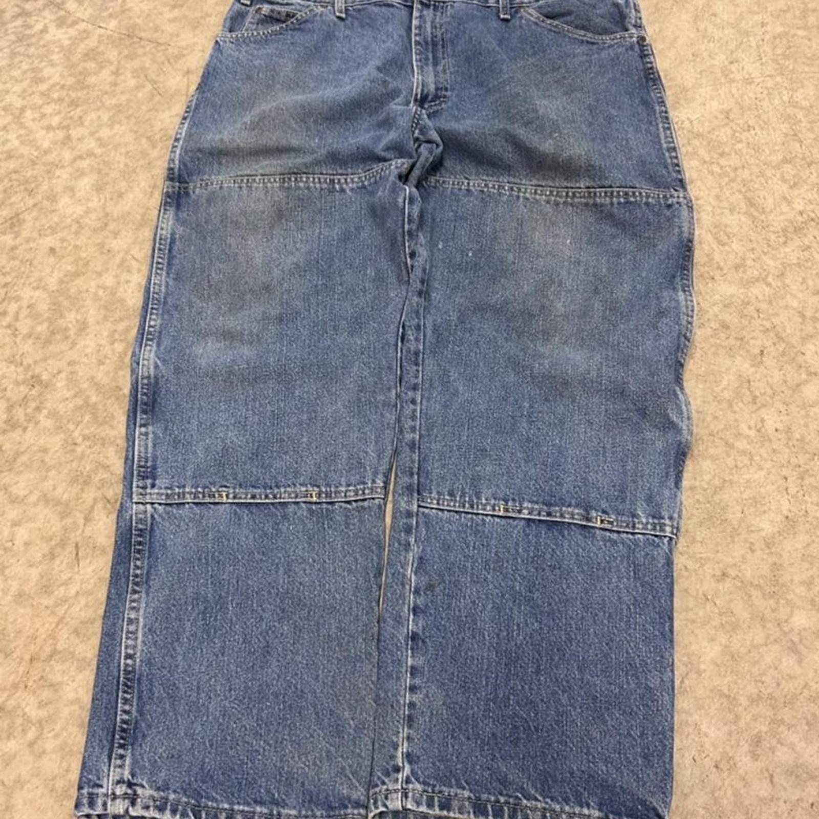 Vintage Late 90’s Dickies Men\'s Blue and Navy Jeans Vintage Late 90’s Dickies Men\'s Blue and Navy Jeans