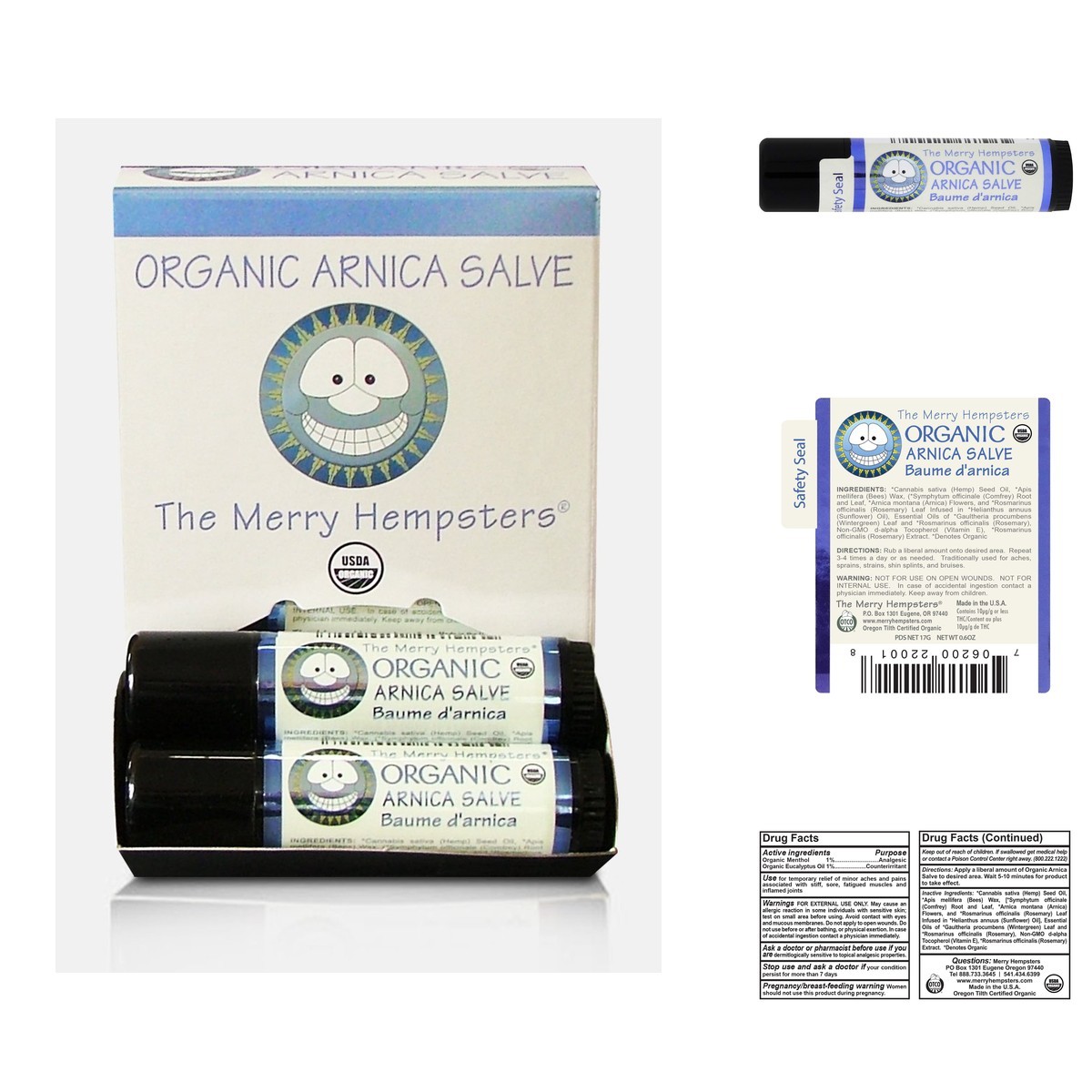 The Merry Hempsters Organic Arnica Salve Gravity Display Case