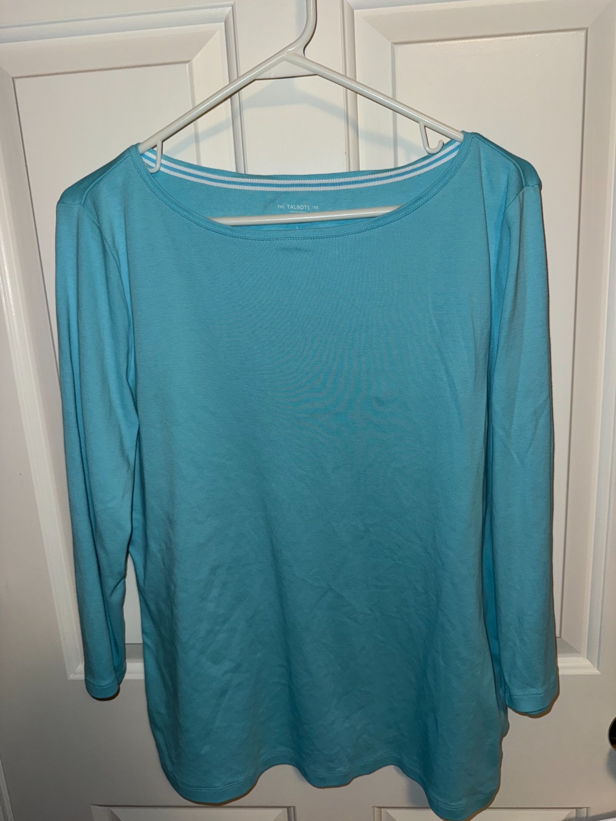 Talbots Tee Women’s L Turquoise Aqua 100% Pima Cotton Long Sleeve Top Shirt Talbots Tee Women’s L Turquoise Aqua 100% Pima Cotton Long Sleeve Top Shirt