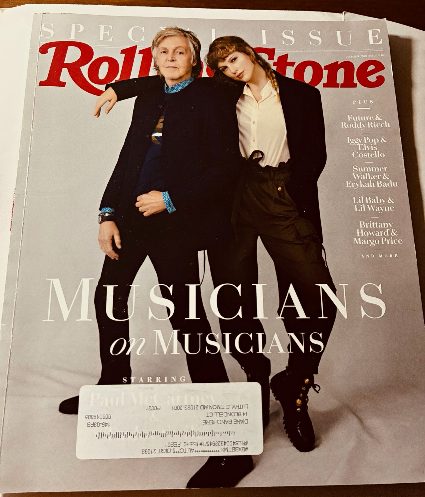 Rolling Stone Magazine Special Issue Musicians on Musicians Dec 2020 English