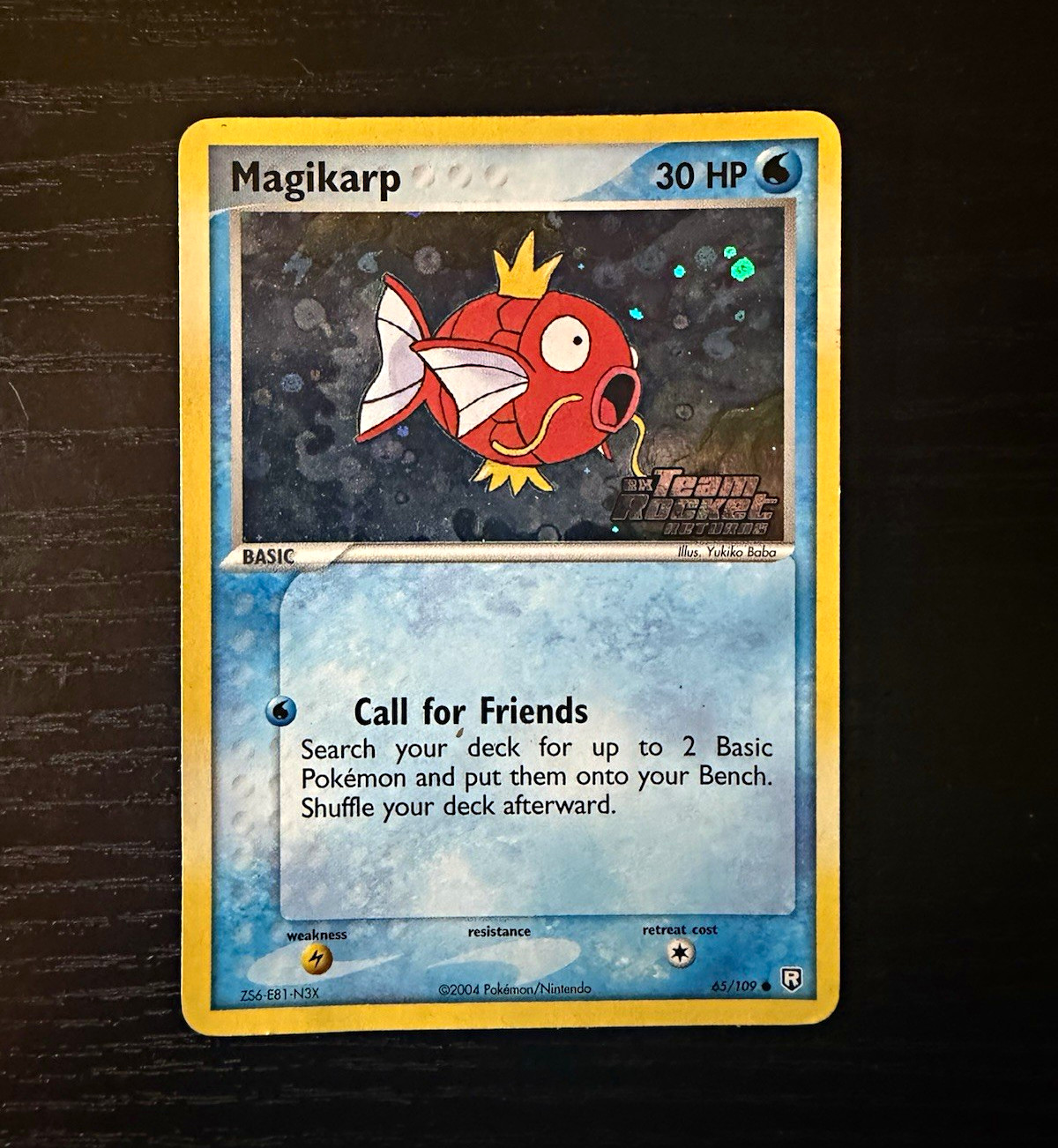 Magikarp 65/109 EX Team Rocket Returns Reverse Holo Stamped Common 30 HP EN 2004 Magikarp 65/109 EX Team Rocket Returns Reverse Holo Stamped Common 30 HP EN 2004