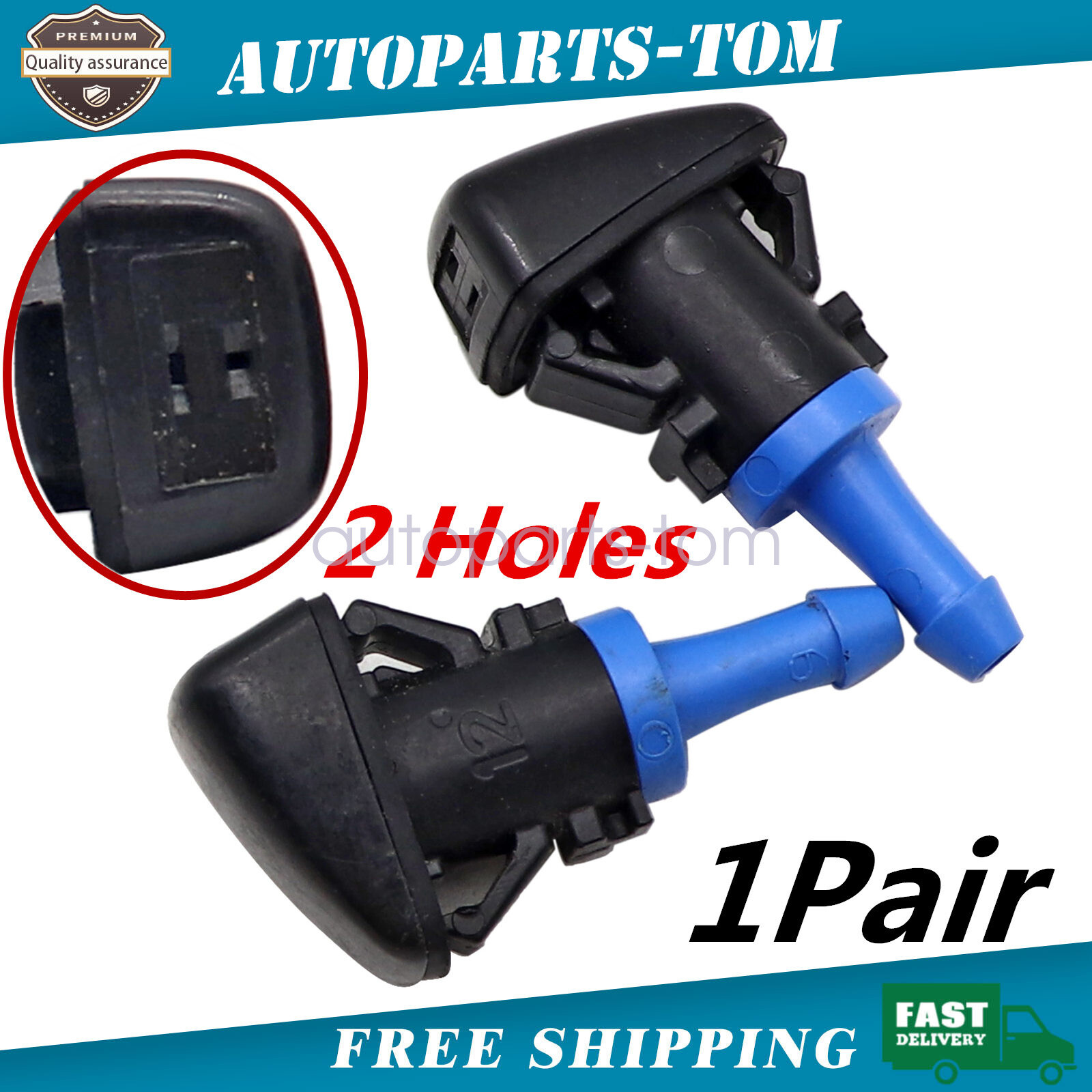 1Pair Windshield Washer Nozzle For 2011-14 Dodge Chrysler 200 Avenger Challenger
