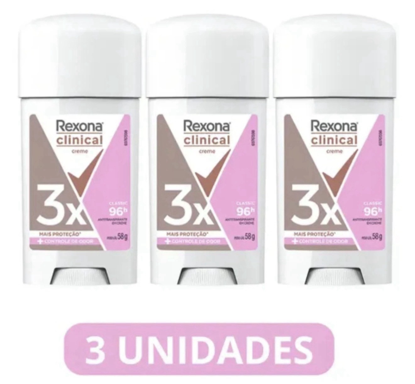 Rexona Antiperspirant Clinical Cream - Women - 58 g Each - 3 PACK Rexona Antiperspirant Clinical Cream - Women - 58 g Each - 3 PACK