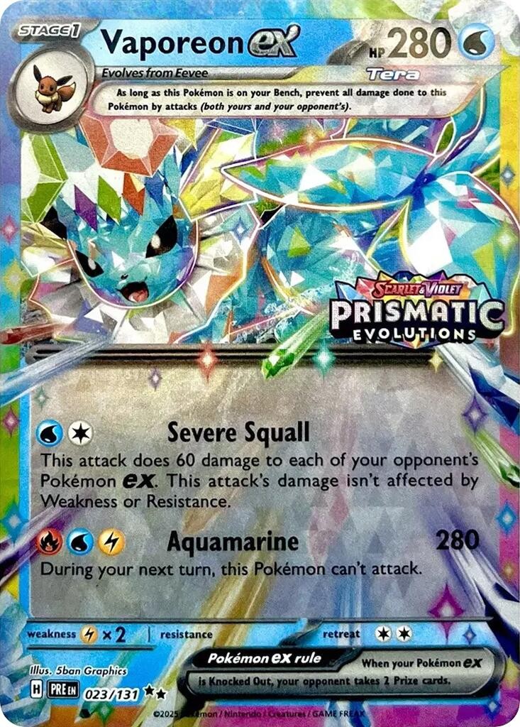 Vaporeon ex (Prismatic Evolutions... [MCAP - 023/131] - NM - Holofoil - Pokemon