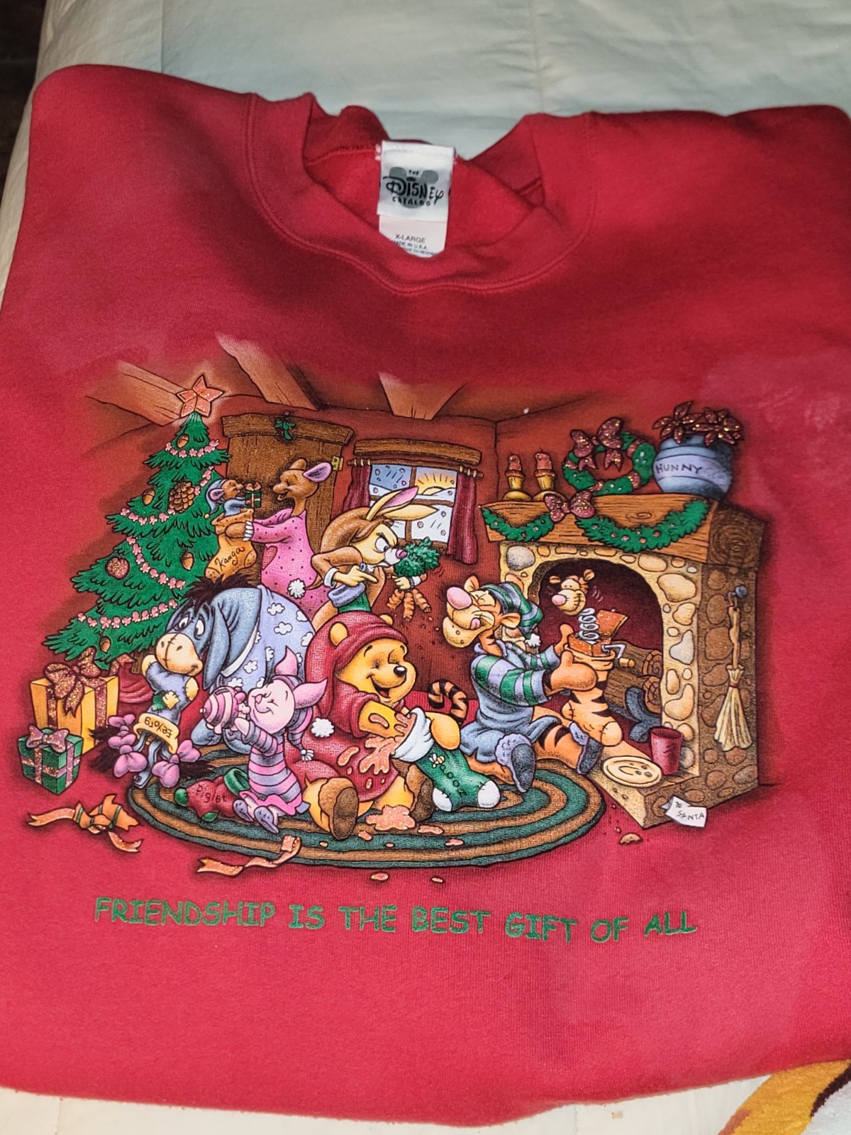 Vintage Walt Disney World Pooh Christmas Present Holiday Sweatshirt Adult XL Vintage Walt Disney World Pooh Christmas Present Holiday Sweatshirt Adult XL