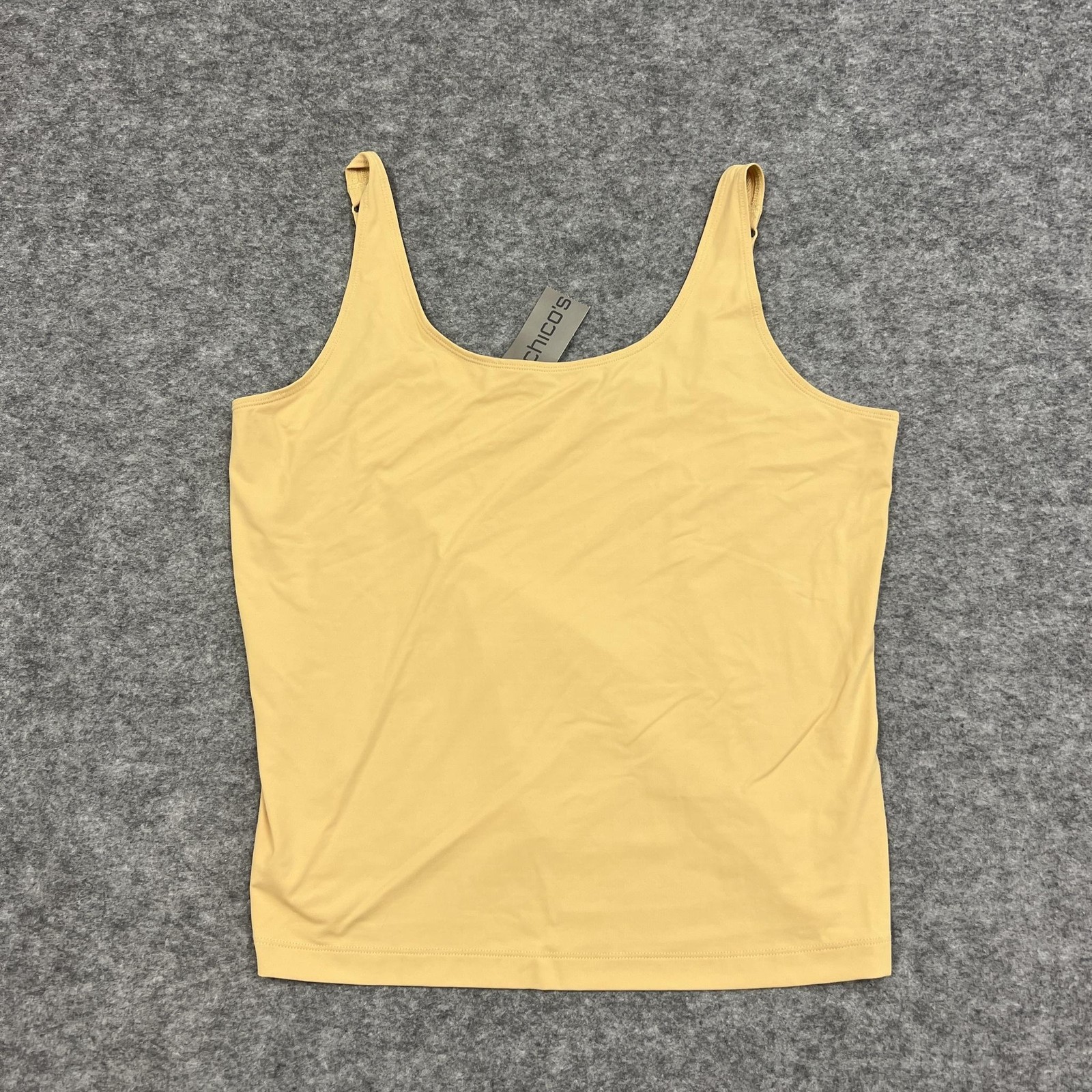 Chicos Camisole Womens XL Yellow Microfiber Cool Cami Adjustable Strap Tank