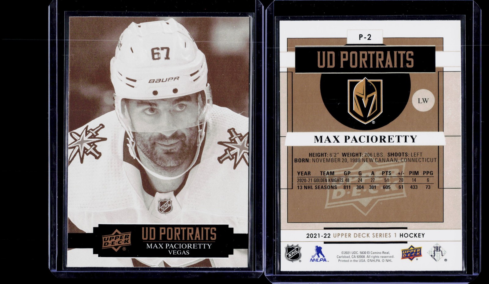 2021-22 Upper Deck #P-2 Max Pacioretty UD Portraits